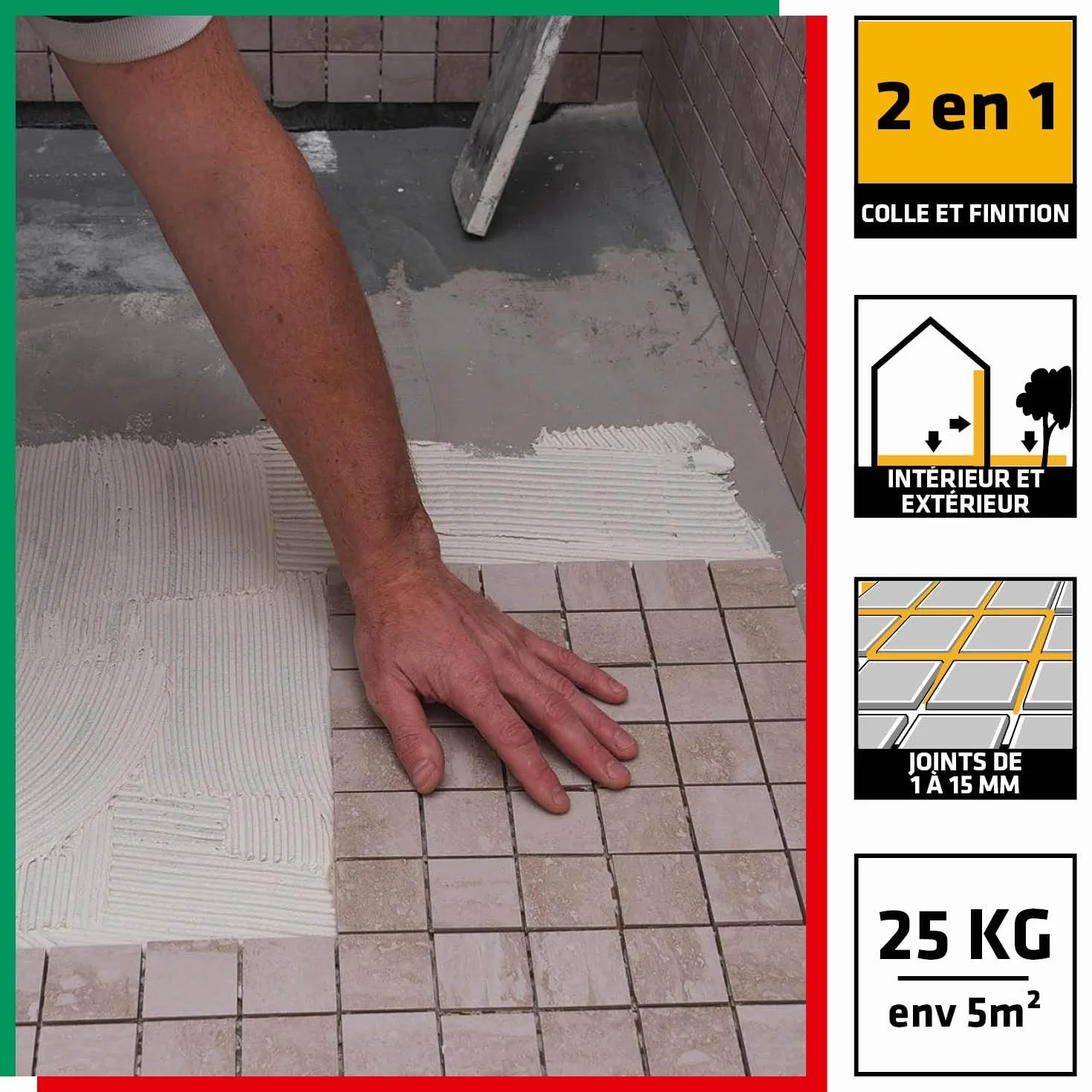 Parexlanko - Colle et Joint - Spécial Douche à l'Italienne et Piscine - Blanc - Joints de 1 à 15 mm - 25 kg