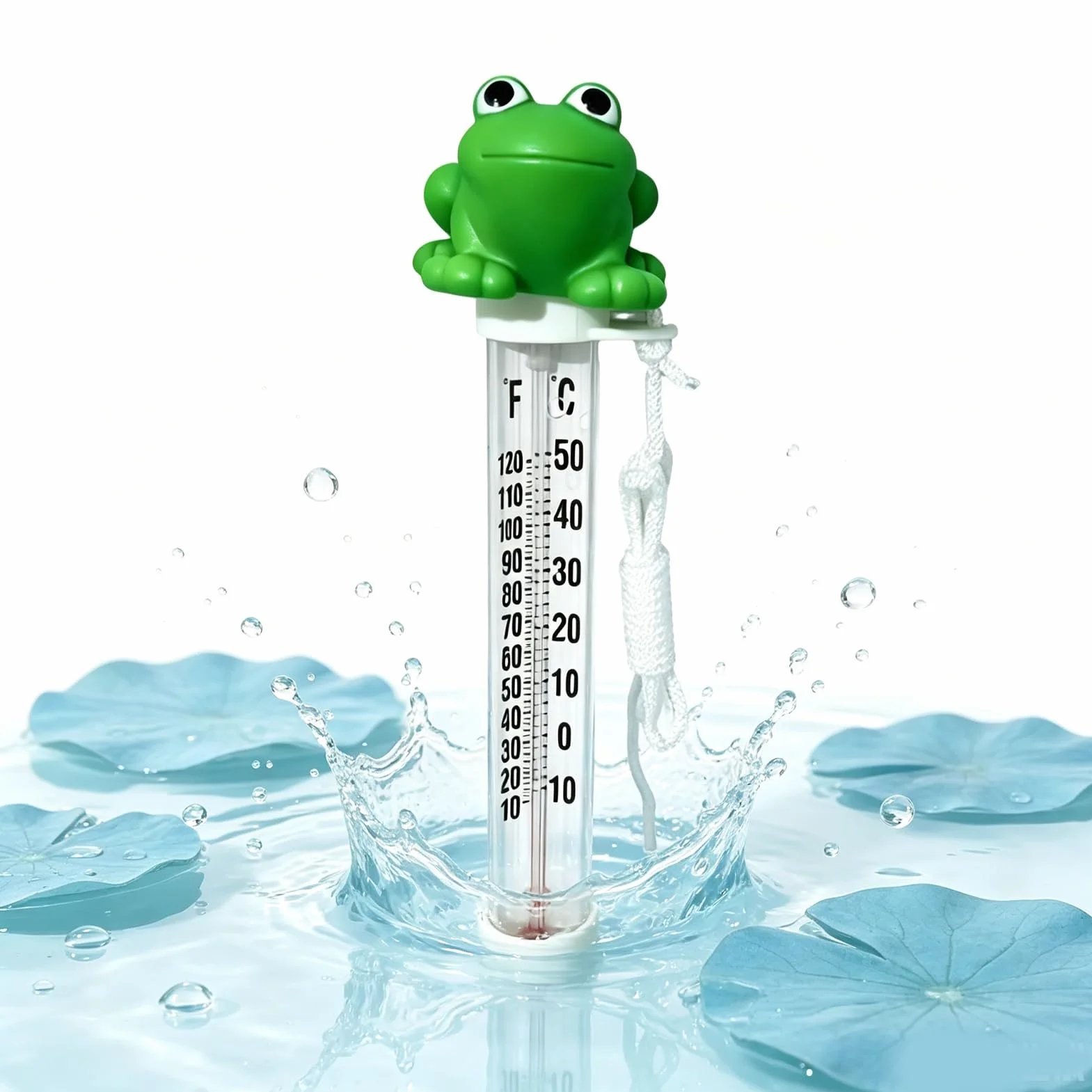 Thermomètre Piscine Grenouille Grand Affichage Flottant Incassable Facile à Lire pour Piscine Spa Bain