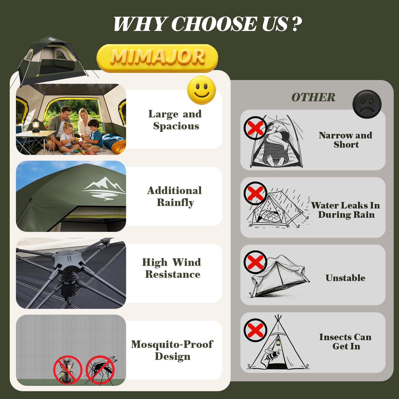 4-Person Instant Setup Waterproof Camping Tent