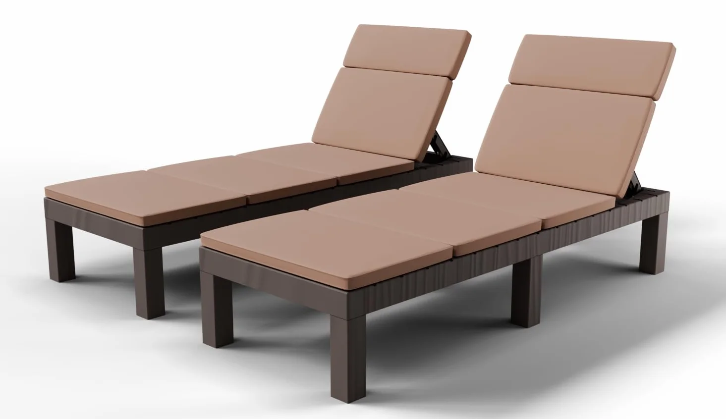 Luxirest Lot de 2 Chaise Longue Jardin avec Coussin Dossier réglable