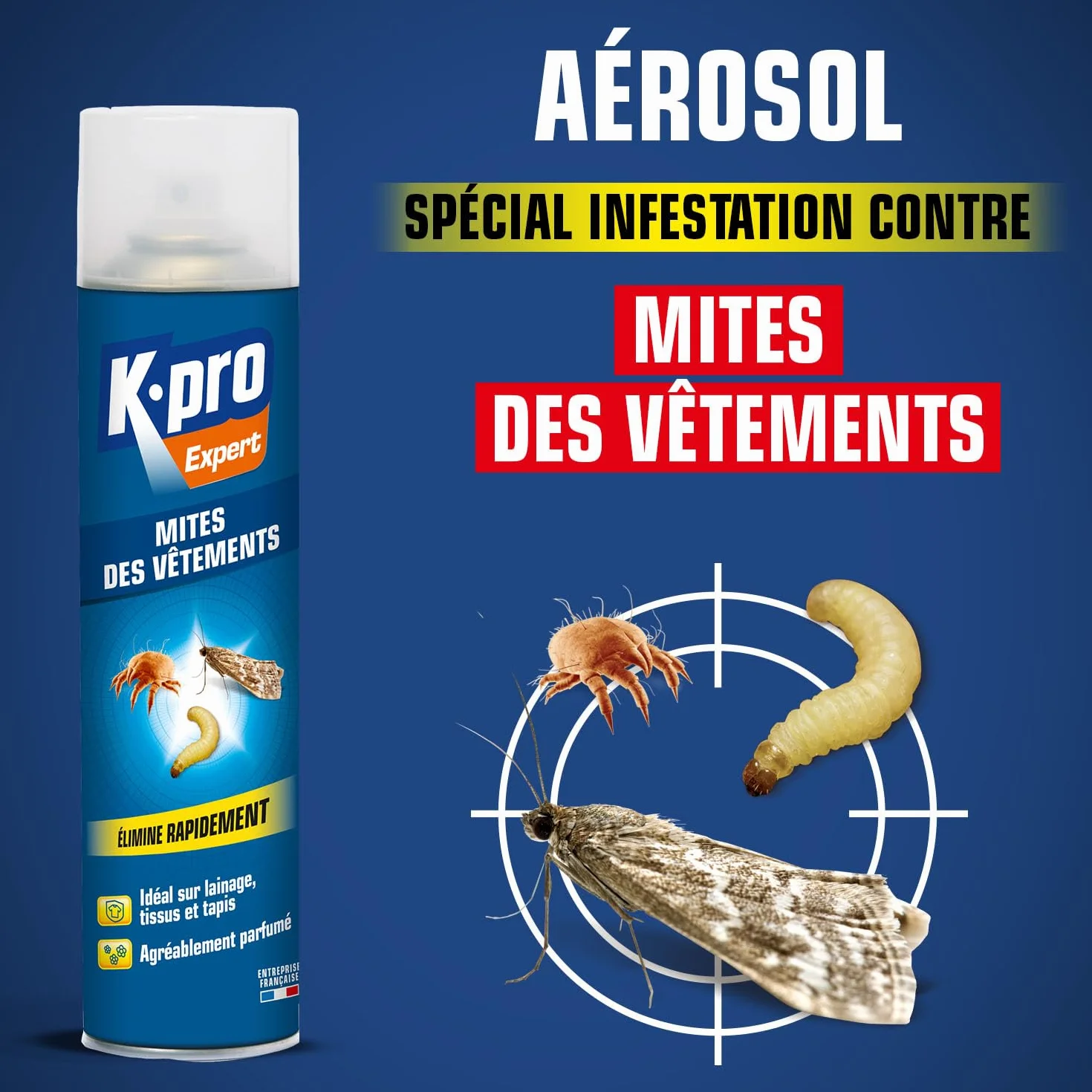 Spray Anti-Mites Vêtements Action Immédiate 400ml Technique Professionnelle