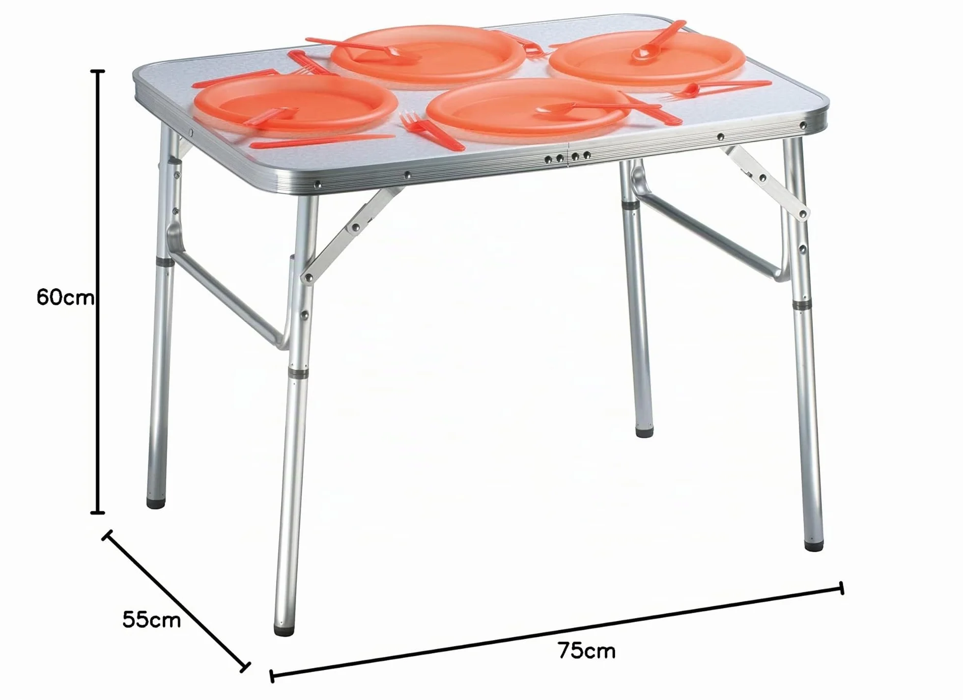 Camp Active Table de Camping Pliante Aluminium 75 x 55 cm Pliable réglable Hauteur