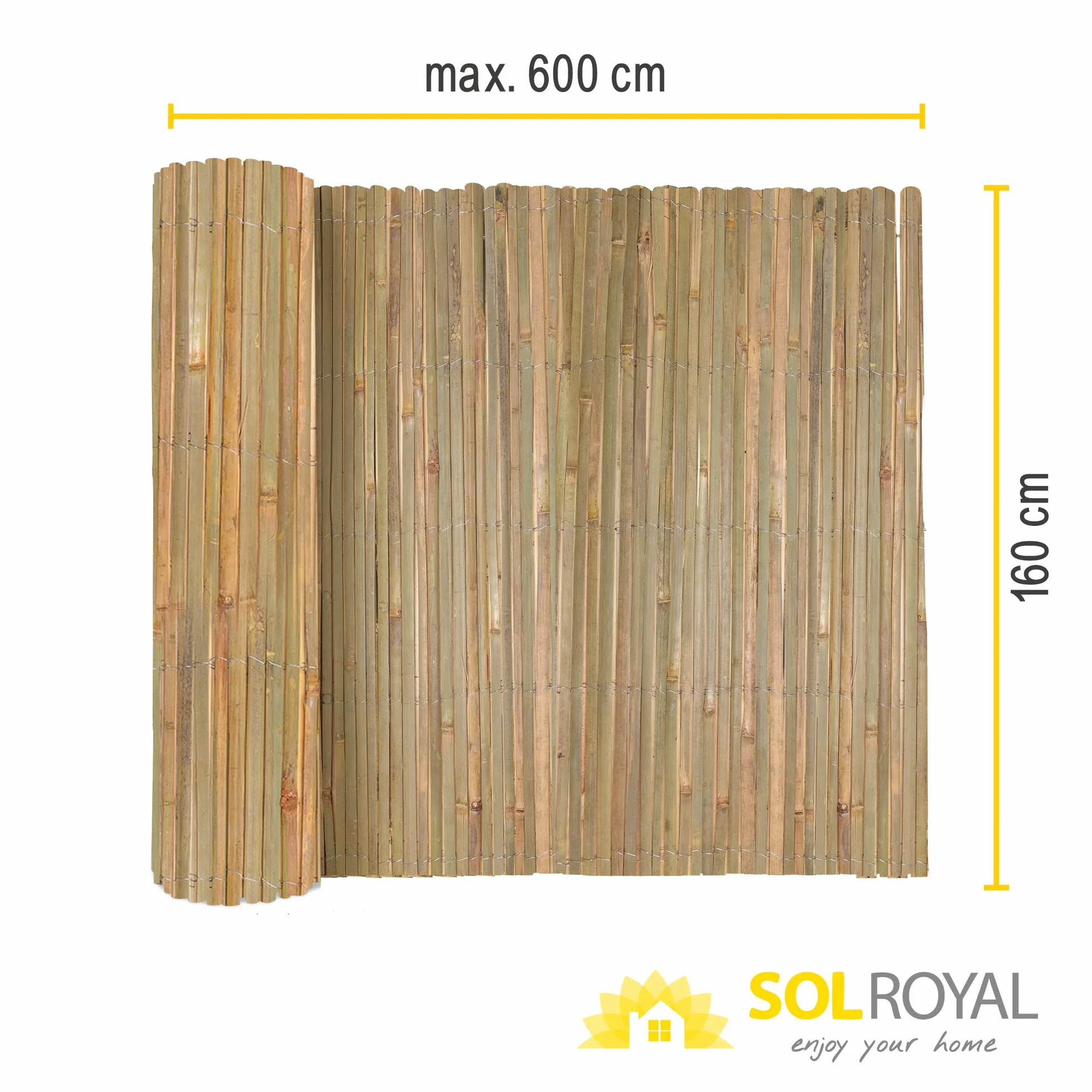 Sol Royal SolVision B89 Canisse Bambou 160x600cm FSC Brise Vue Jardin Protection Regards Vent Soleil
