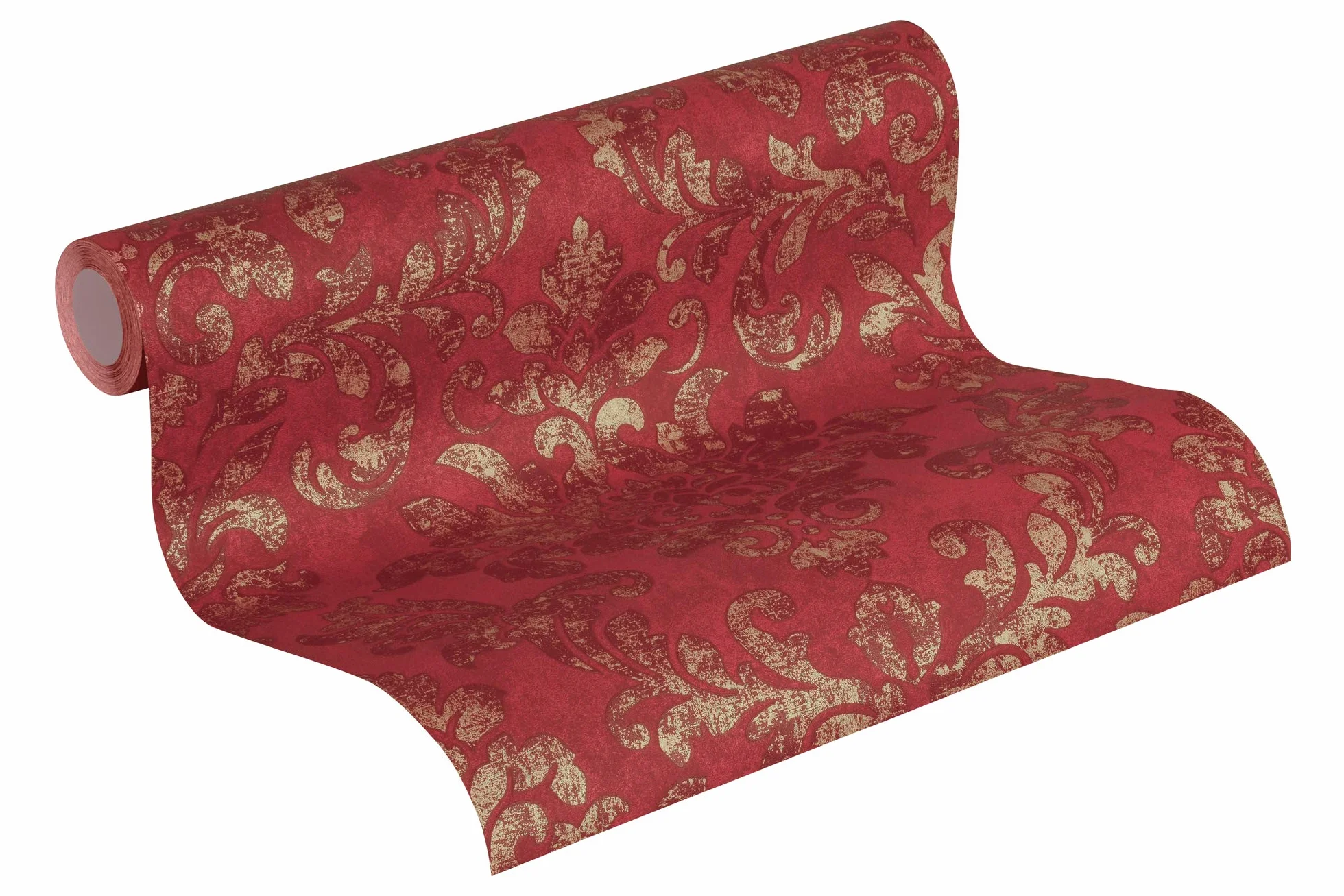 A.S. Création papier peint intissé Neue Bude 2.0 Edition 2 Used Glam papier peint baroque 10,05 m x 0,53 m rouge métallisé 374131 37413-1