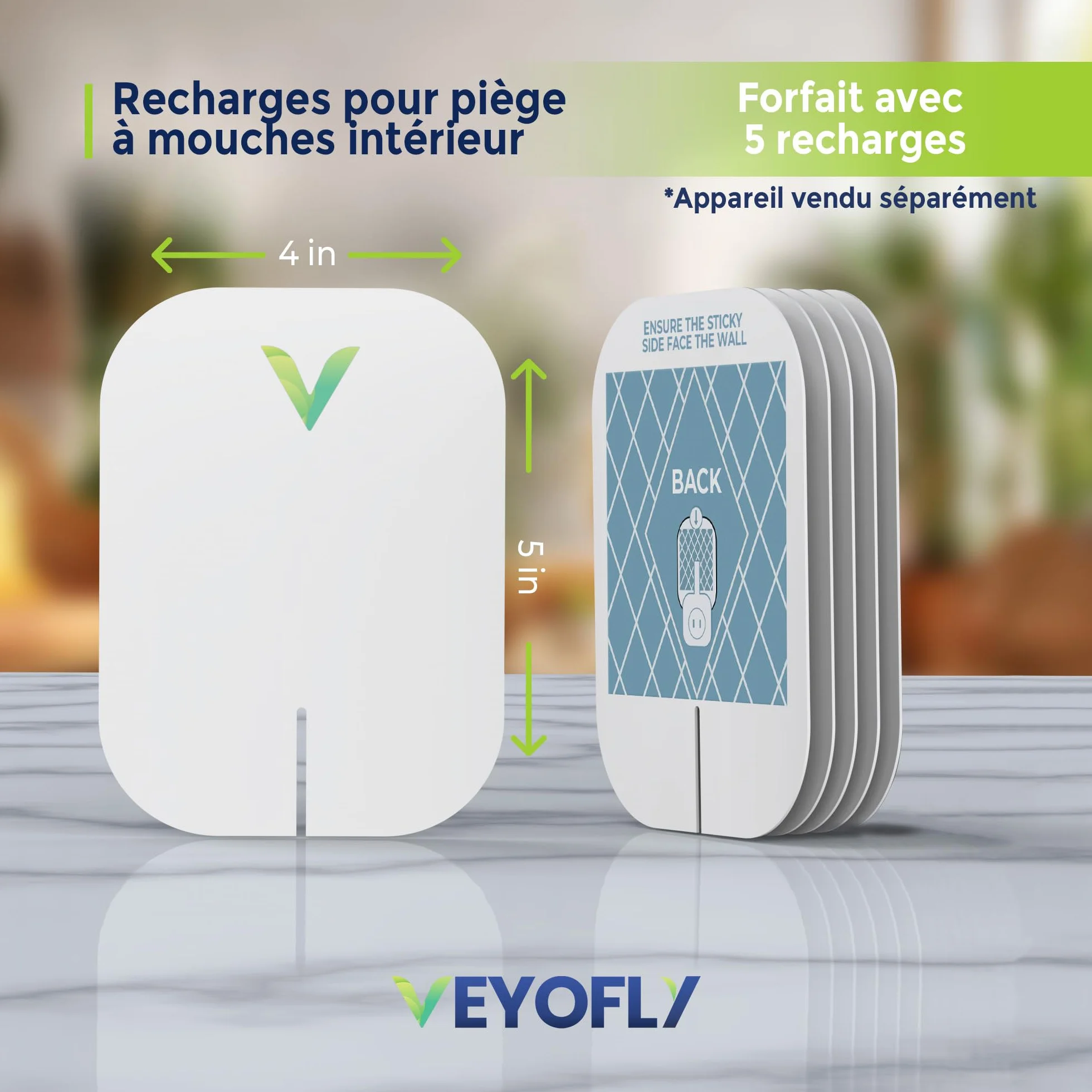 VEYOFLY Recharges pour piège à Insectes Volants, Attrape-Insectes, Tueur de moustiques (Lot de 5)