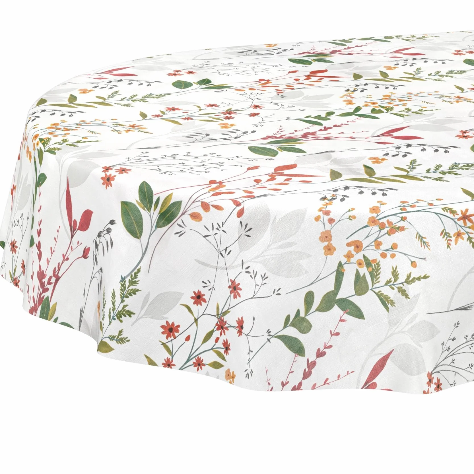 Nappe en Toile cirée Ovale 180 x 140 cm Lavable Imperméable Effet Lotus Bord coupé