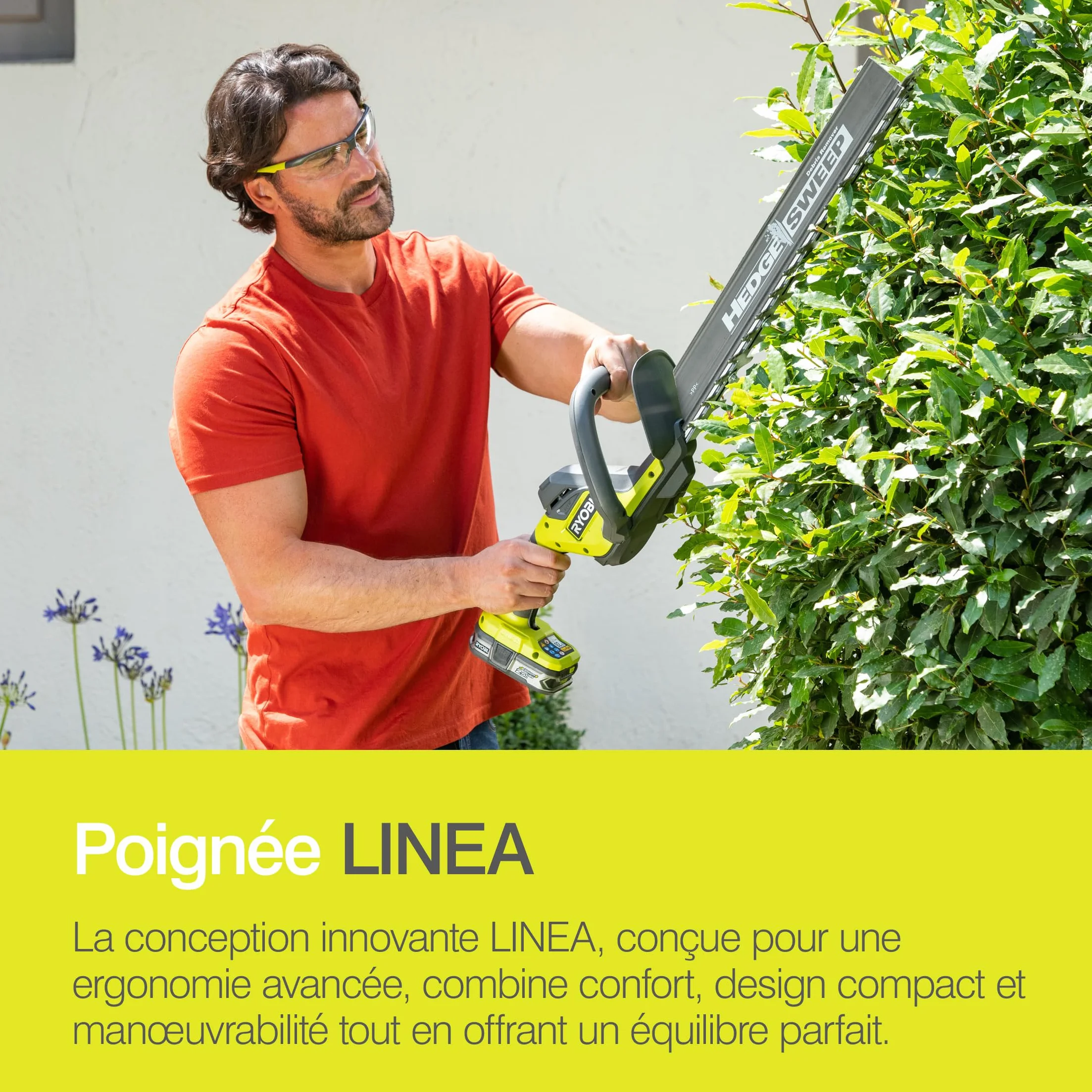 RYOBI Taille-Haies sans Fil 18V One+ RY18HT50A-0 Lame 50 cm Écartement 24mm Poignée Rotative