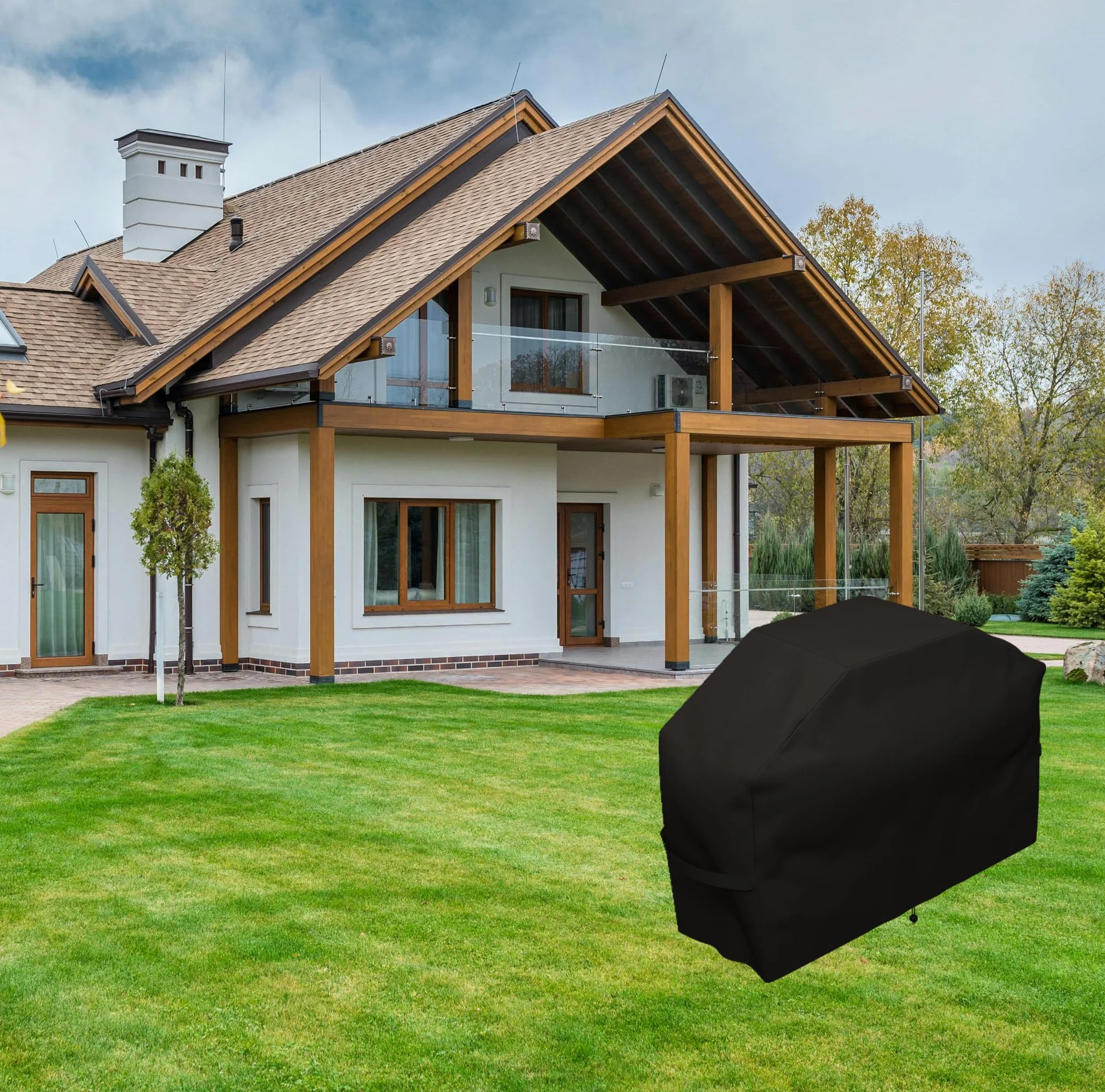 Housse Barbecue 210D Oxford Protection BBQ à Gaz Couverture Anti-Vent Anti-UV Anti-eau