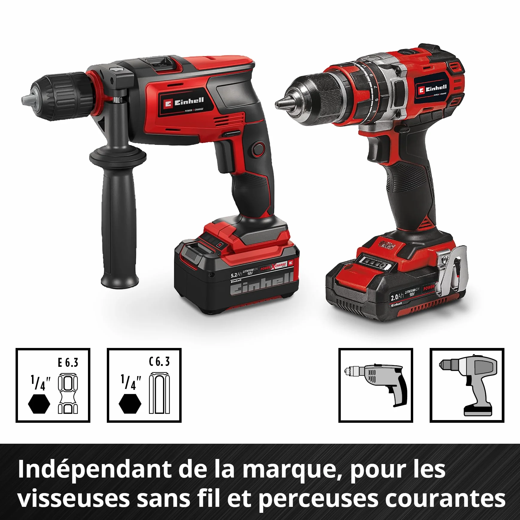 Original Einhell XL-CASE 95 pcs. set d'embouts et de forets
