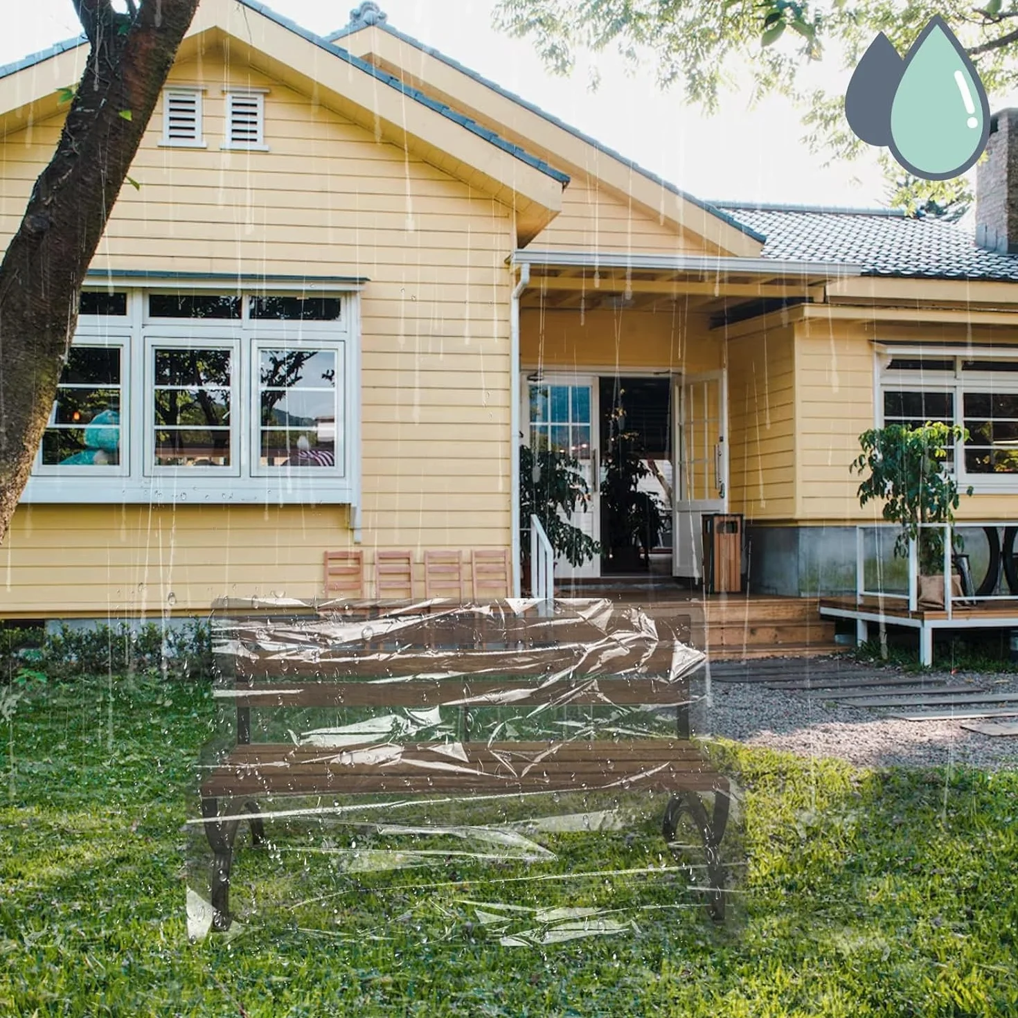 Housse de protection pour banc de jardin 160 x 80 x 75 cm Transparent Résistante aux intempéries