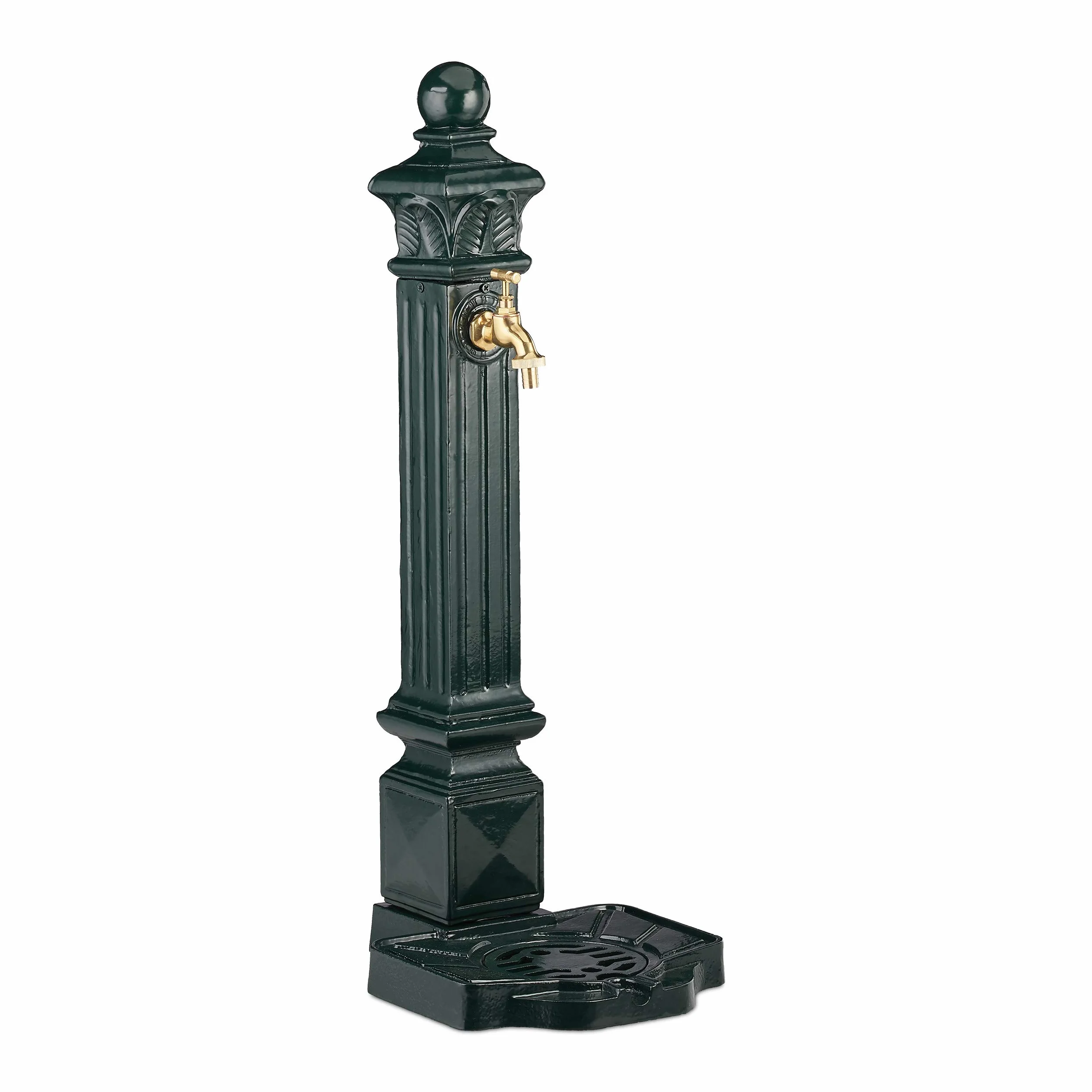 Relaxdays Fontanna na Pied angulaire Style antique, Vert foncé