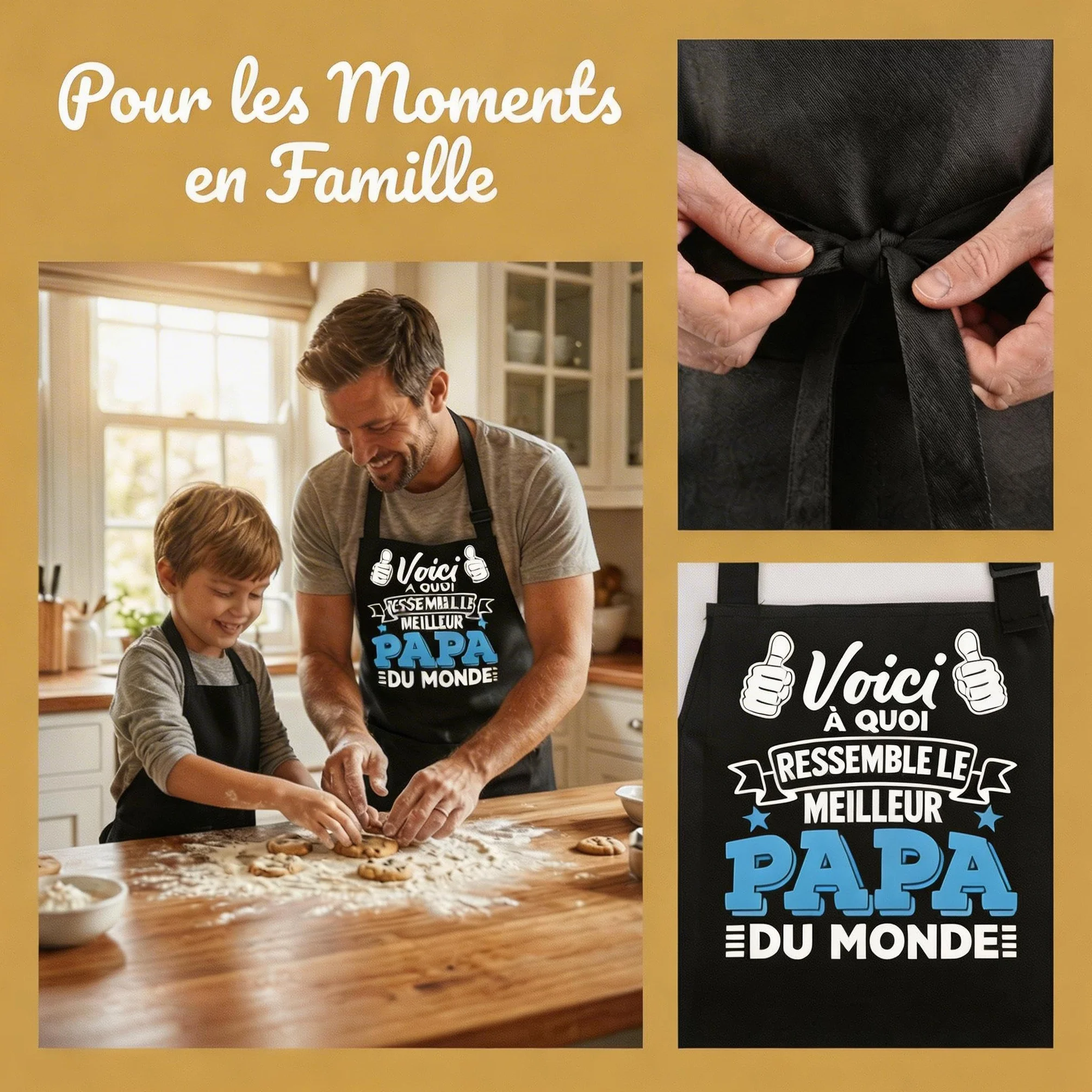 Tablier Papa Cuisine Barbecue BBQ Homme Cadeau Fête Des Pères Personnalisé