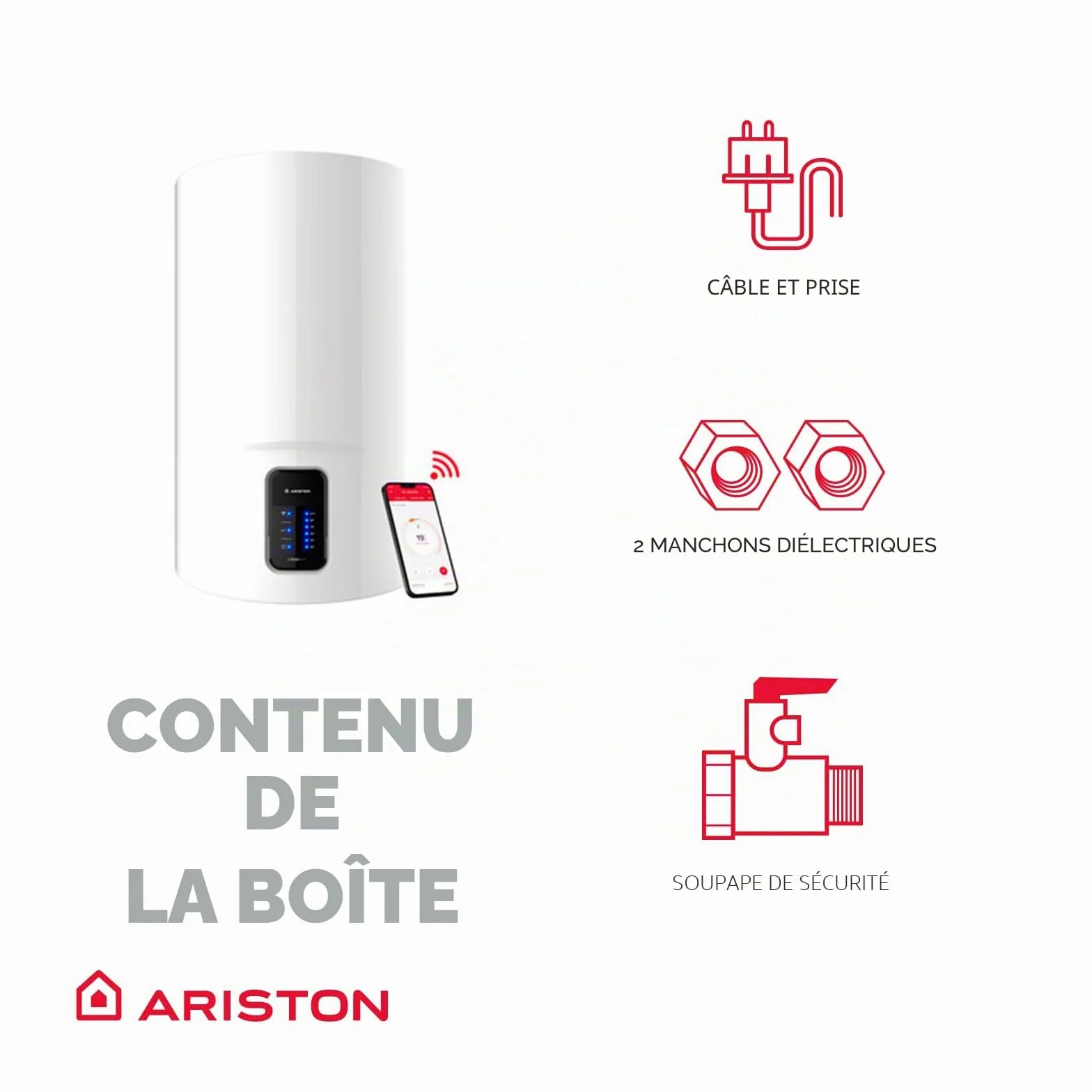 Ariston Lydos WIFI Chauffe-eau électrique 80 L
