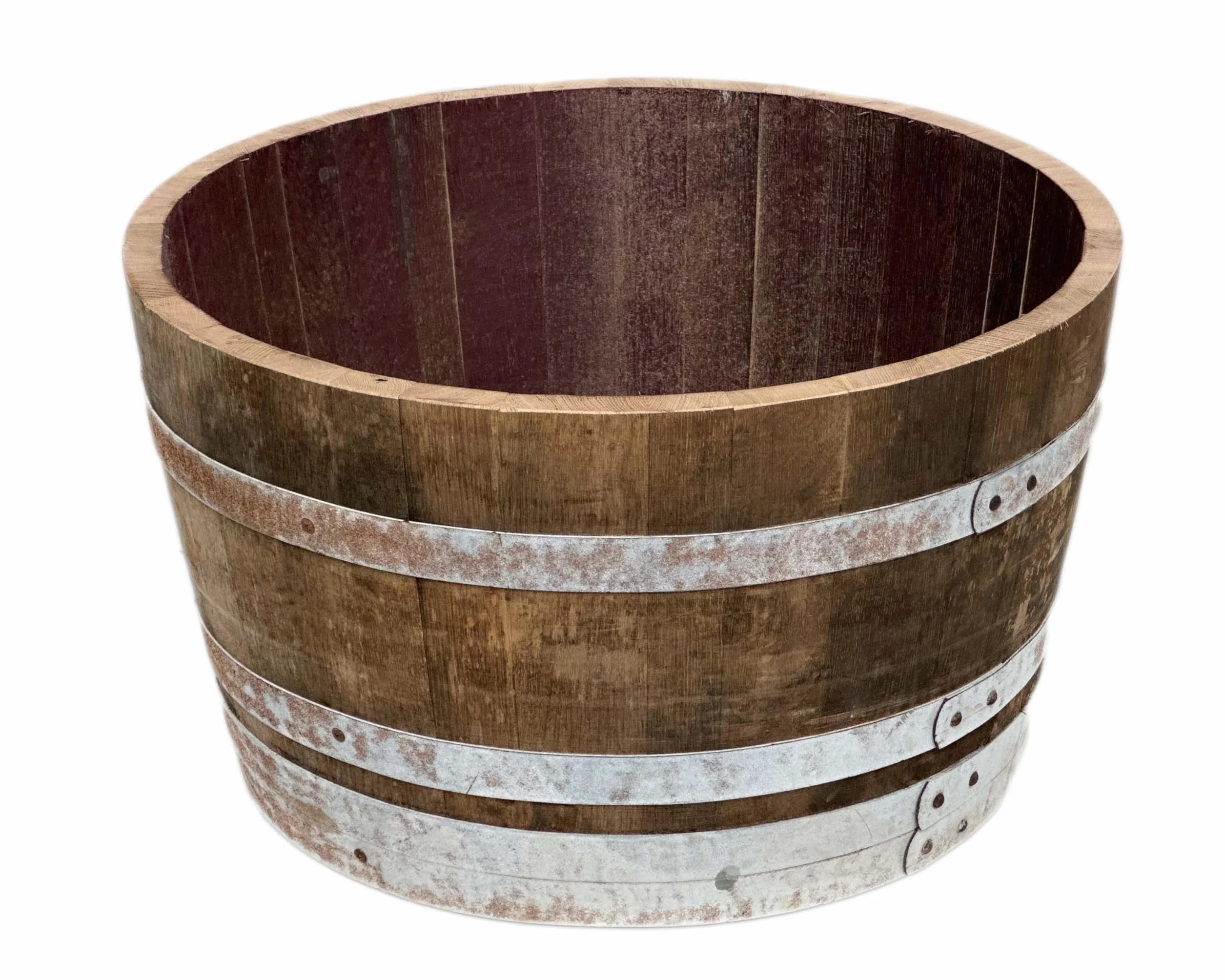 Temesso Demi-tonneau de vin en Bois de chêne Bac à Fleurs Mini étang Rustique