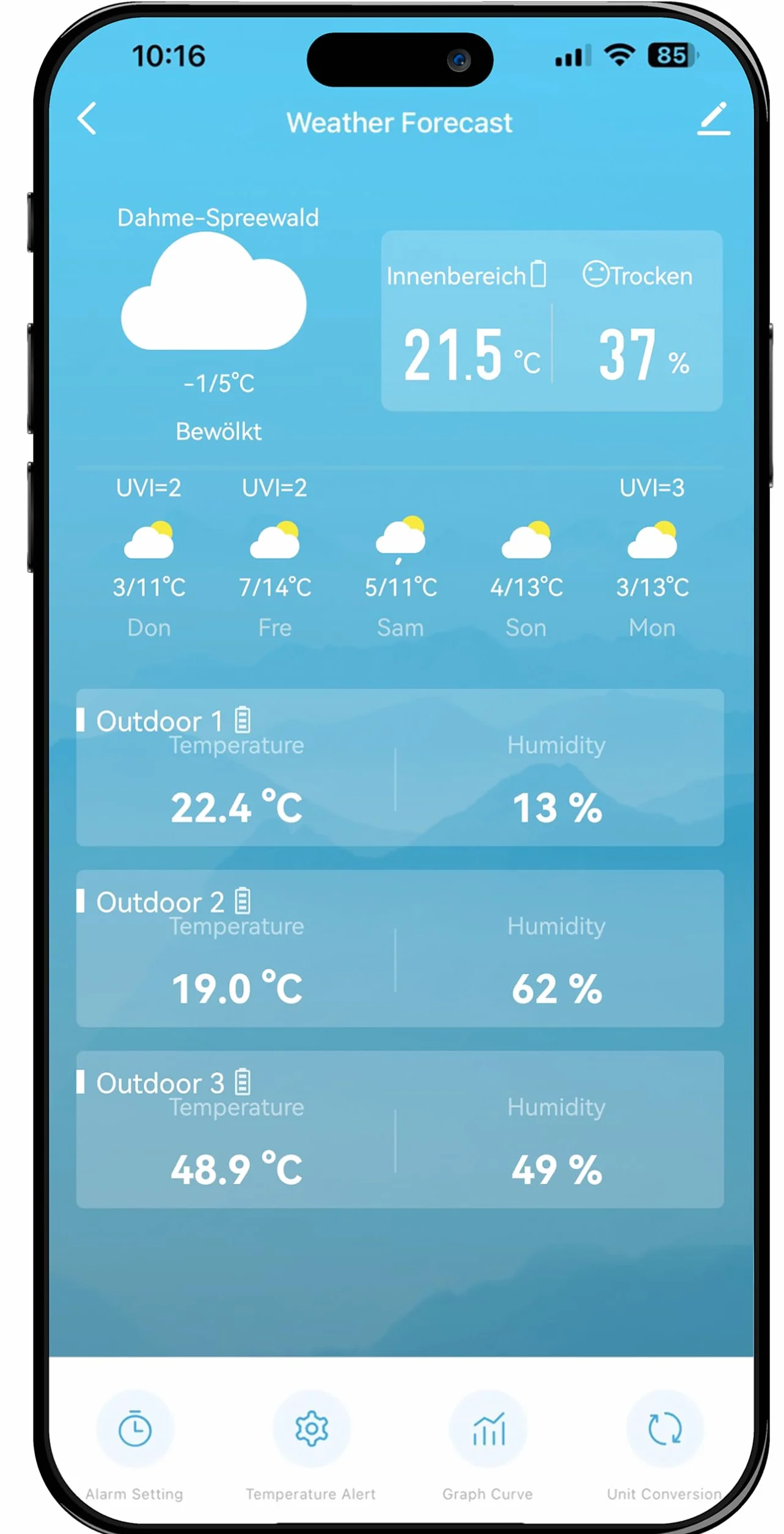 Station météo WD3000 avec émetteur extérieur et application Direct Weather