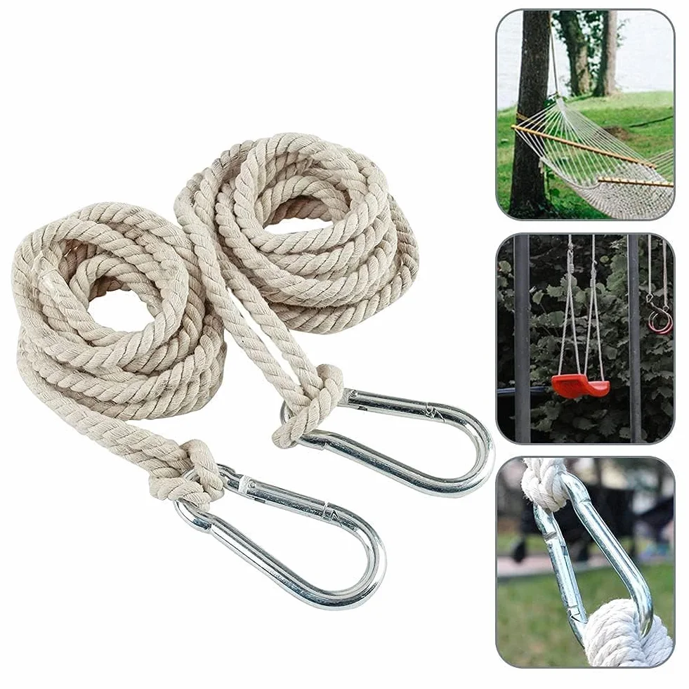 Sangles de suspension pour balancelle d'arbre Lot de 2 avec crochets robustes 4 m