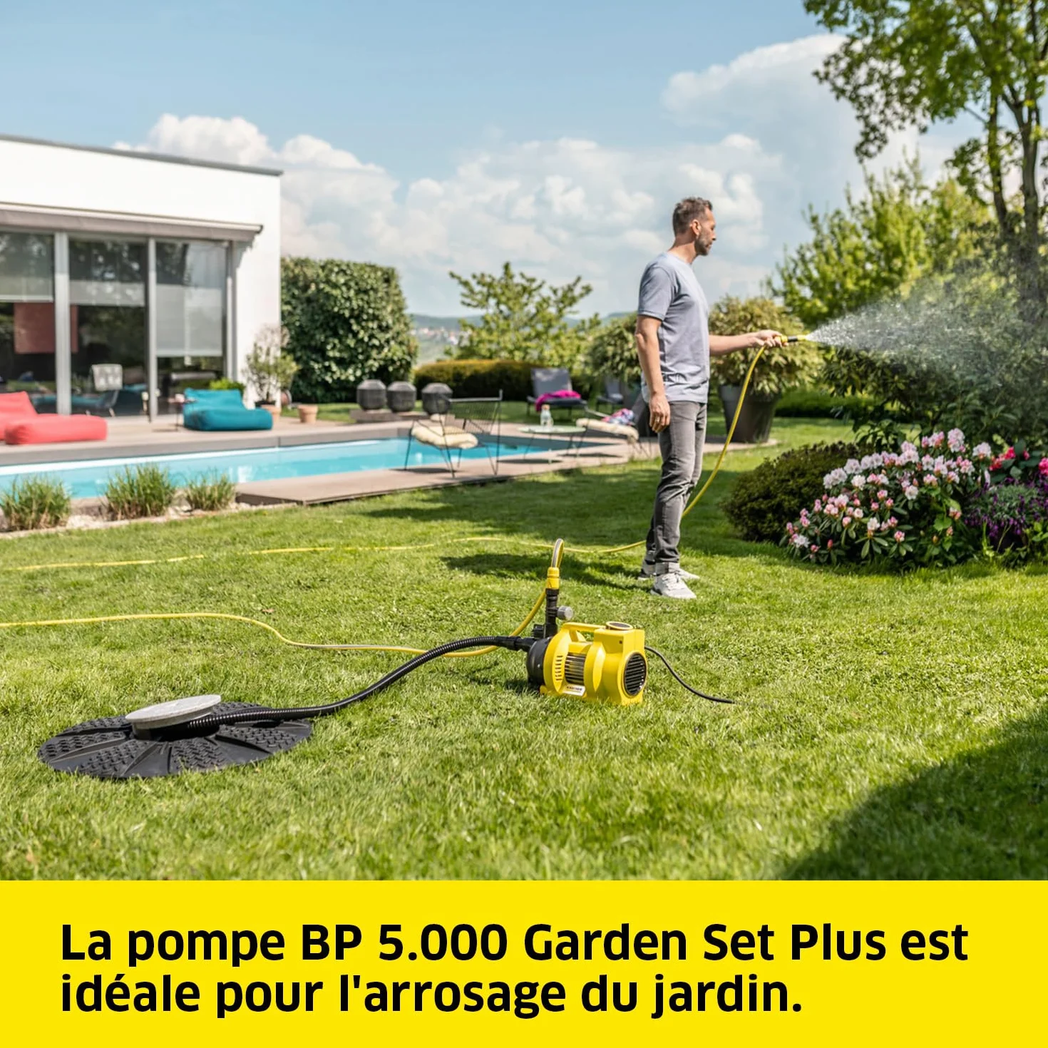 Pompe d'Arrosage Kärcher Bp 5,000 Garden Set Plus, Moteur 600 W, Débit de 5 000 L/H, 4 Bar, HautEUr Manométrique Totale 40 M, HautEUr D’Aspiration Max, 8 m