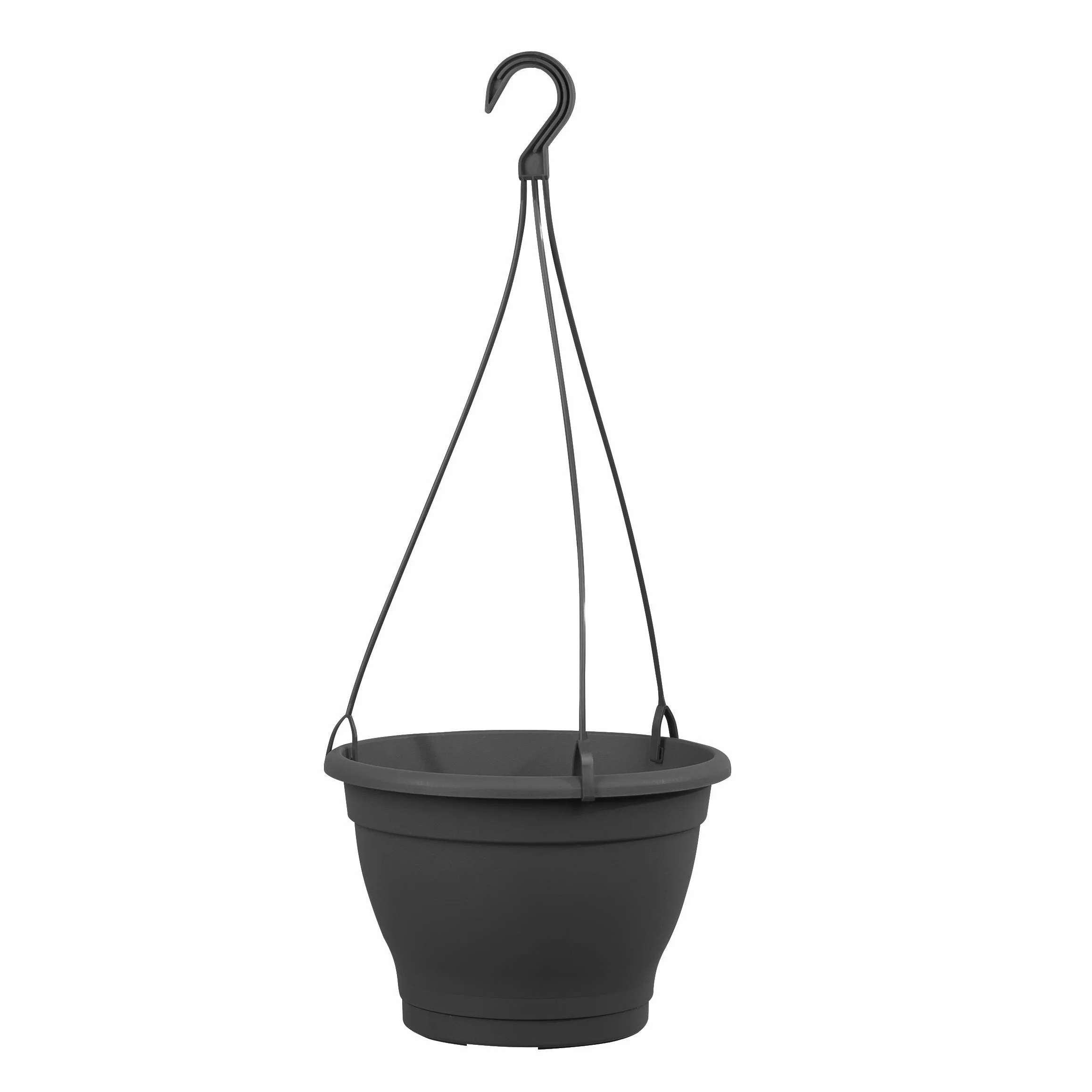 Greemotion Panier à Fleurs Suspendu Lea, Pot de Fleurs Plastique Ø 25 cm, Anthracite