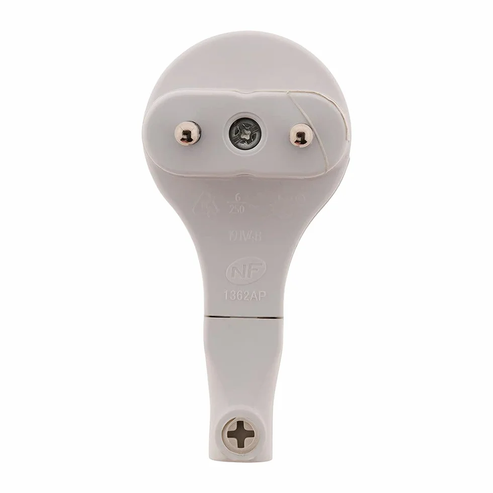 Zenitech Fiche mâle 2P 6A extraplate blanc