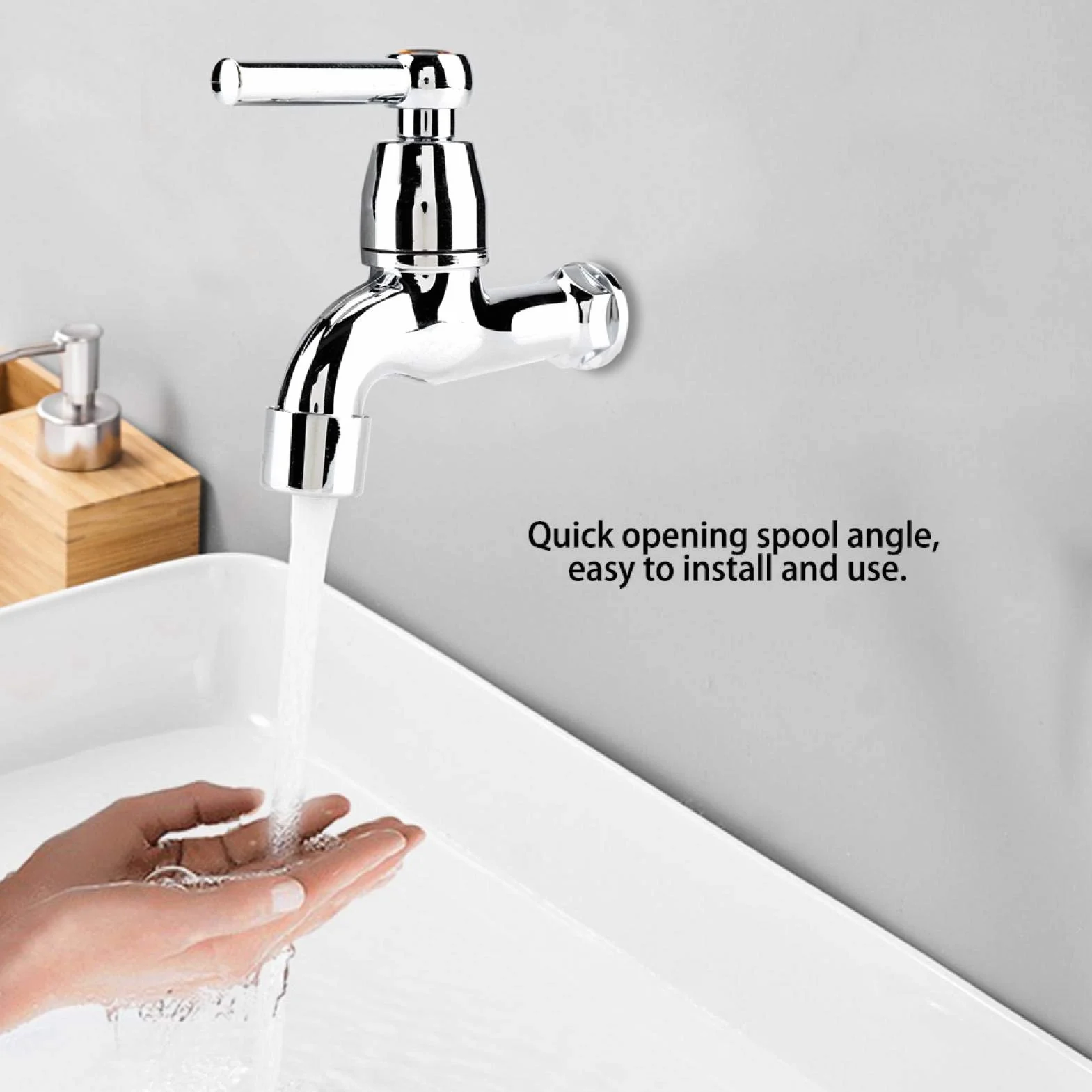 Robinet de Salle de Bain en ABS Mural Poignée Unique pour Machine à Laver