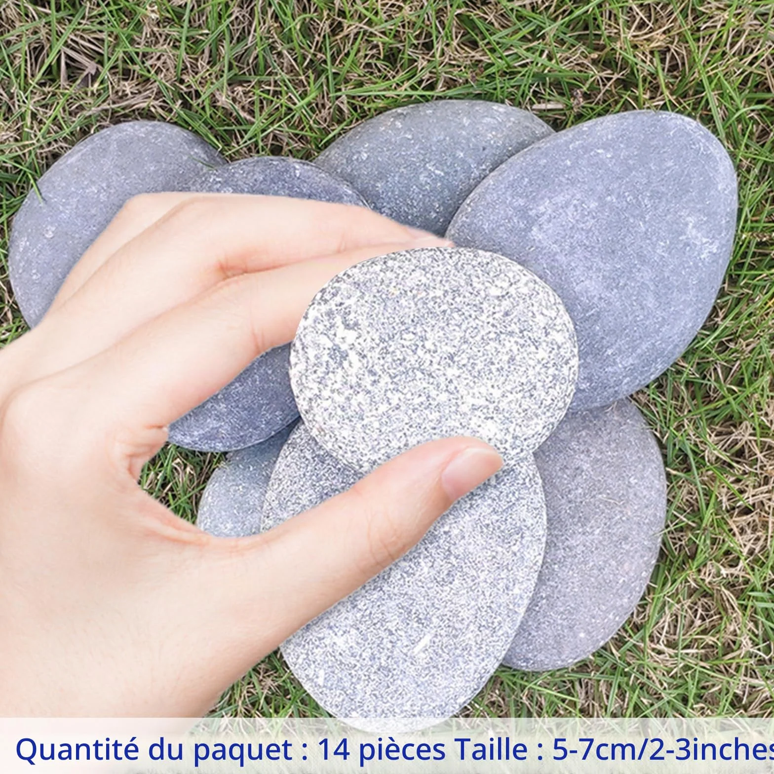 NEUSID 14 Pièces Galets à Peindre 5-7 cm Pierres Naturelles Lisses pour Décoration Jardin Aquarium