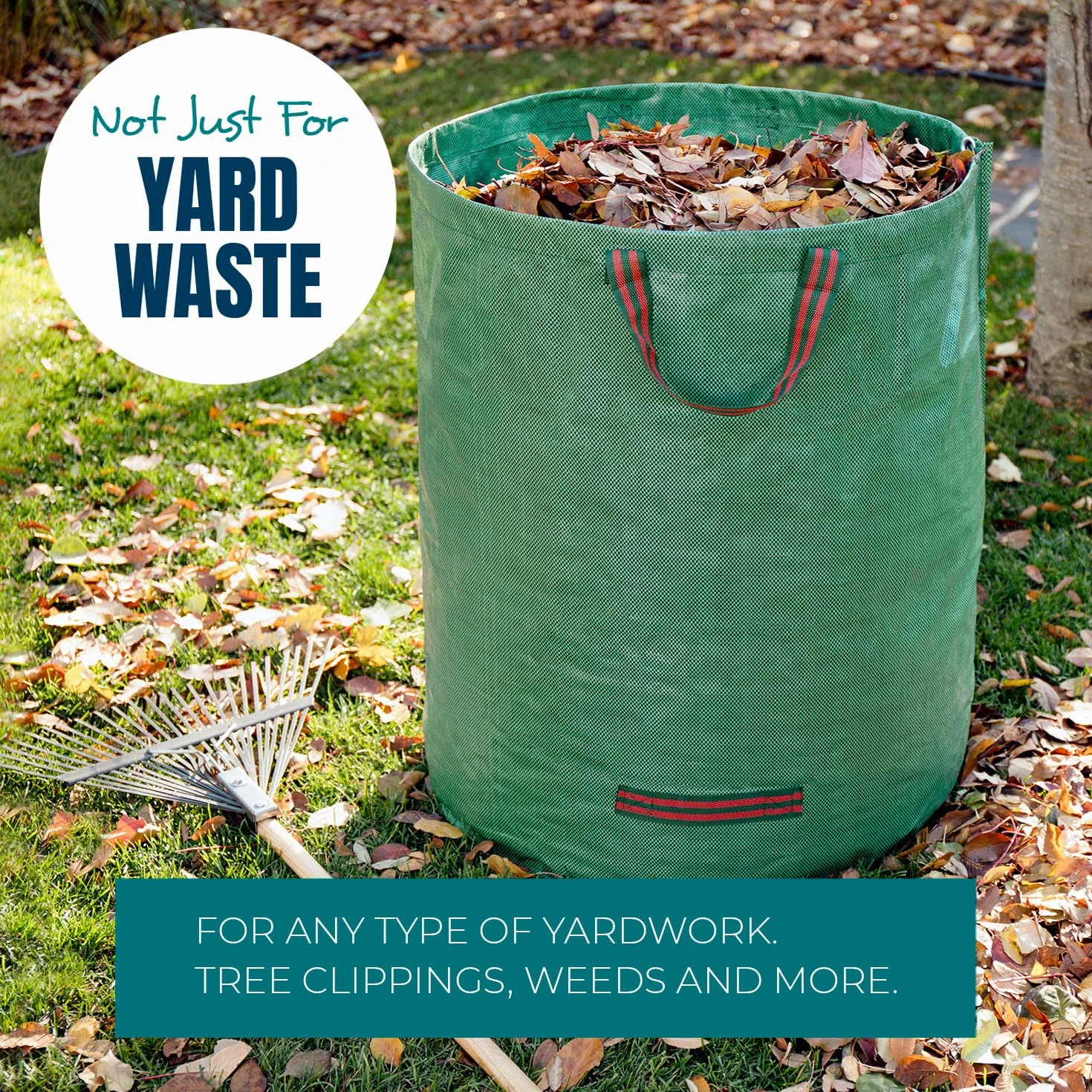 MEKKAPRO Sacs de jardin 272 L réutilisables Lot de 3 - Sac à déchets verts résistant