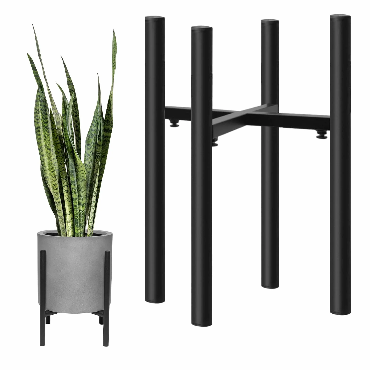 Support Plantes Intérieur Réglable Étagère Plante Métal, Tabouret Plante Simple Intérieur Extérieur, Support Fleurs Pots 20-30 cm Noir