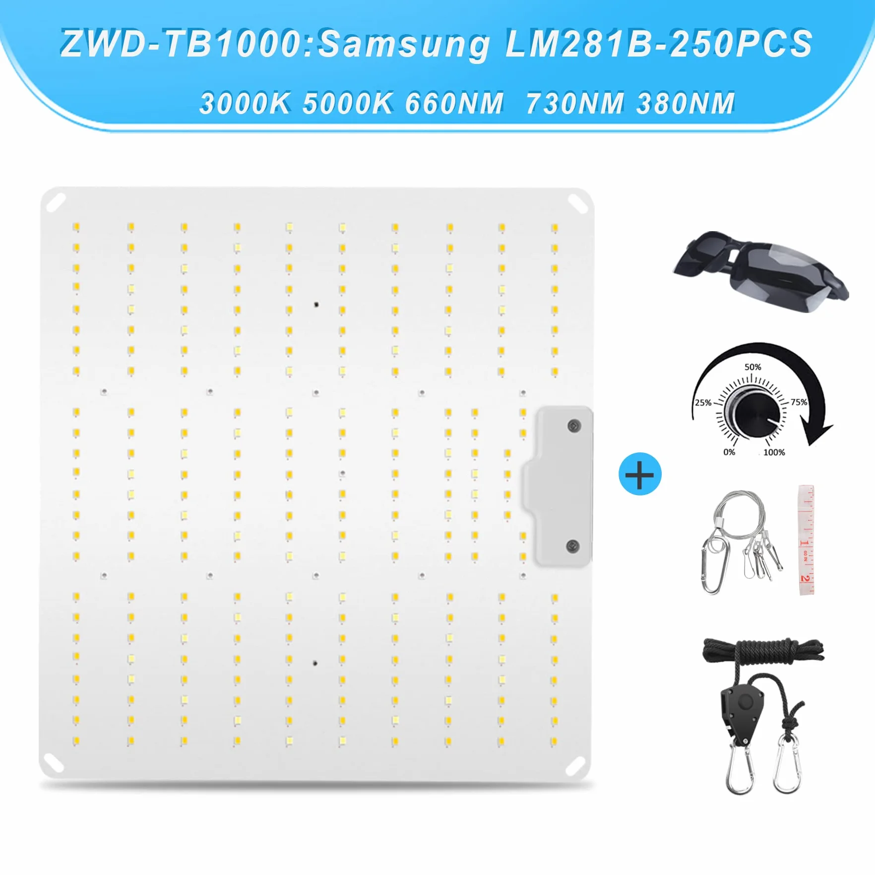 Lampe LED Horticole 800W Spectre Complet avec Gradation pour Plantes d'Intérieur Hydroponic
