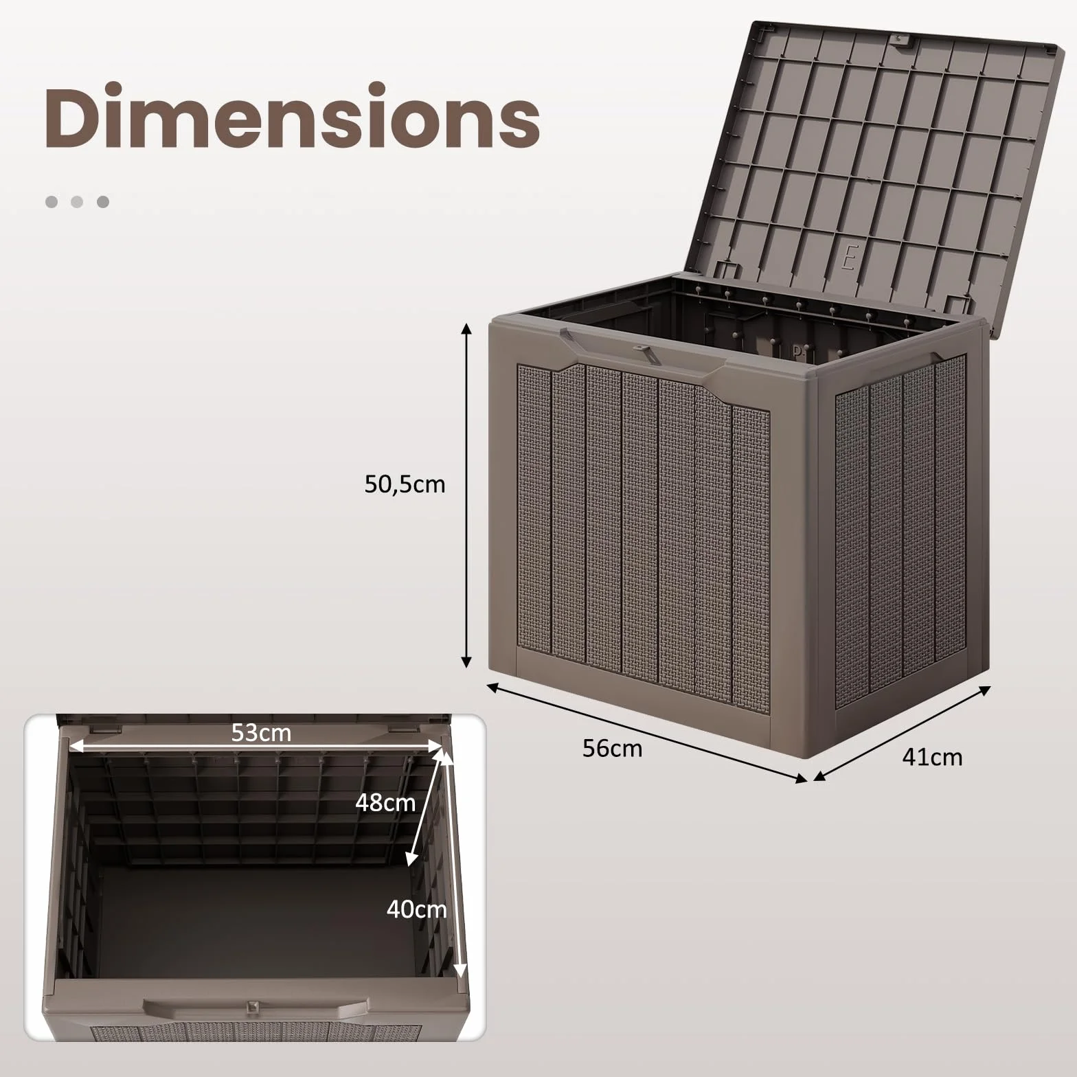 GOPLUS Coffre de Jardin Exterieur Etanche 106L HDPE Verrouillable Charge 150KG