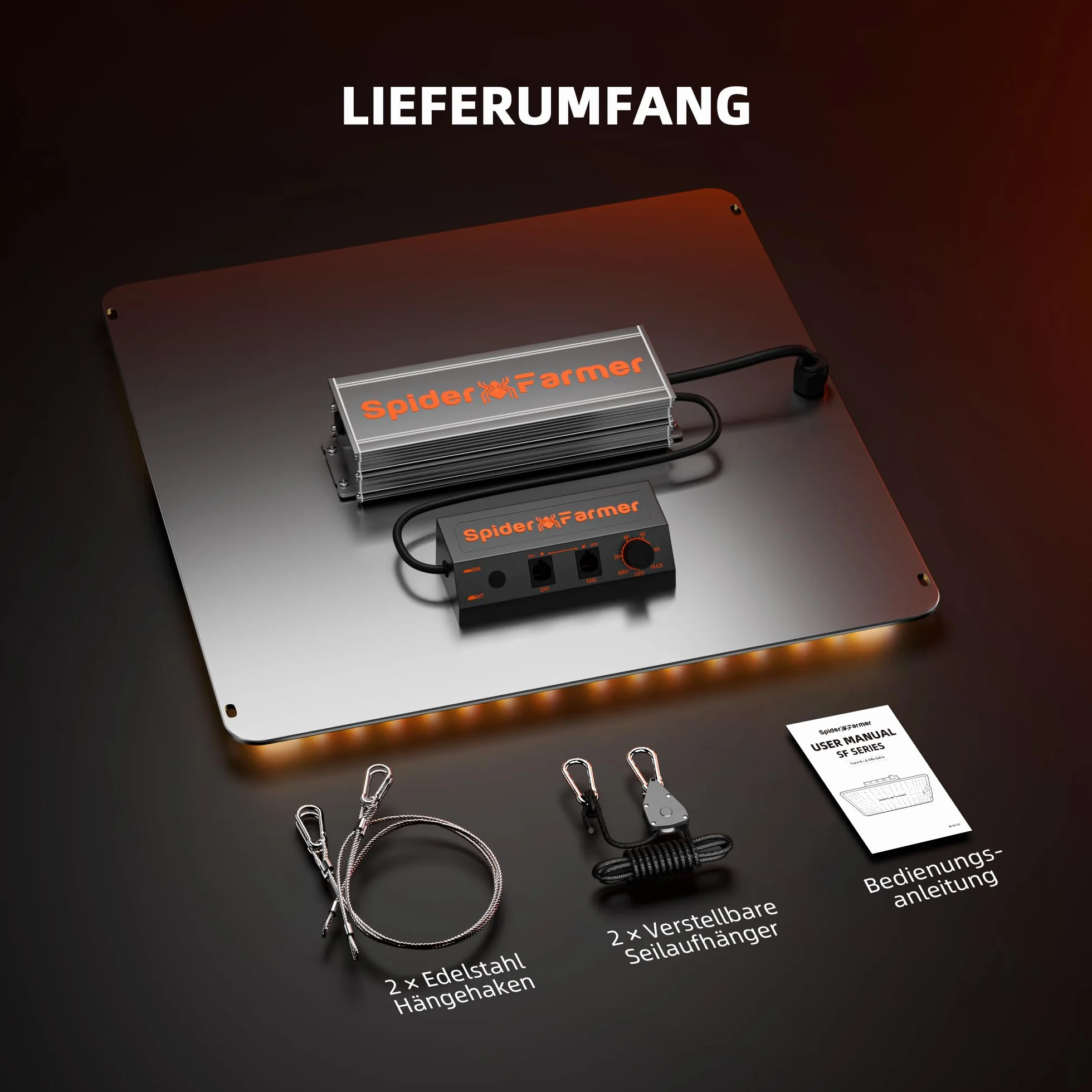 Spider Farmer SF2000Pro 200W LED Grow Light Samsung LM301H EVO Dimmbar Daisy Chain Full Spectrum Pflanzenlampe