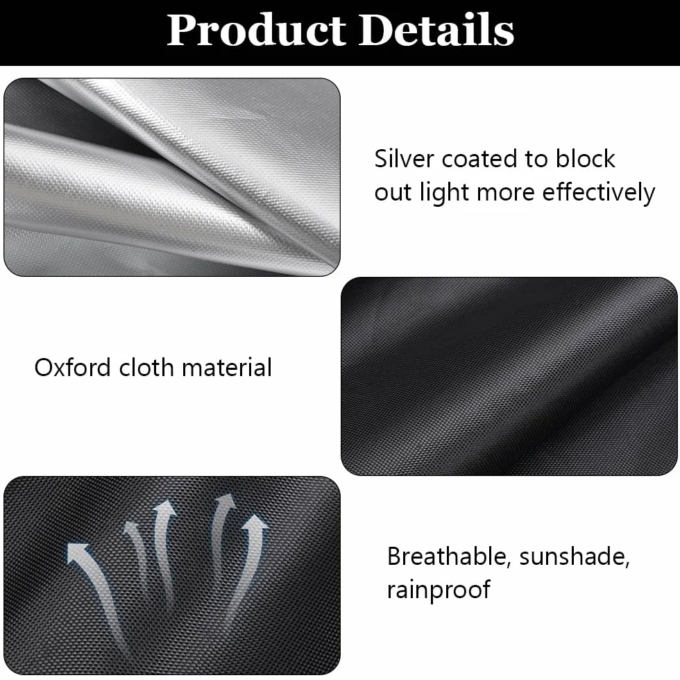 Housse de Protection pour Plaque de Feu 420D Ronde 100 cm Anti-UV Etanche Oxford Noir