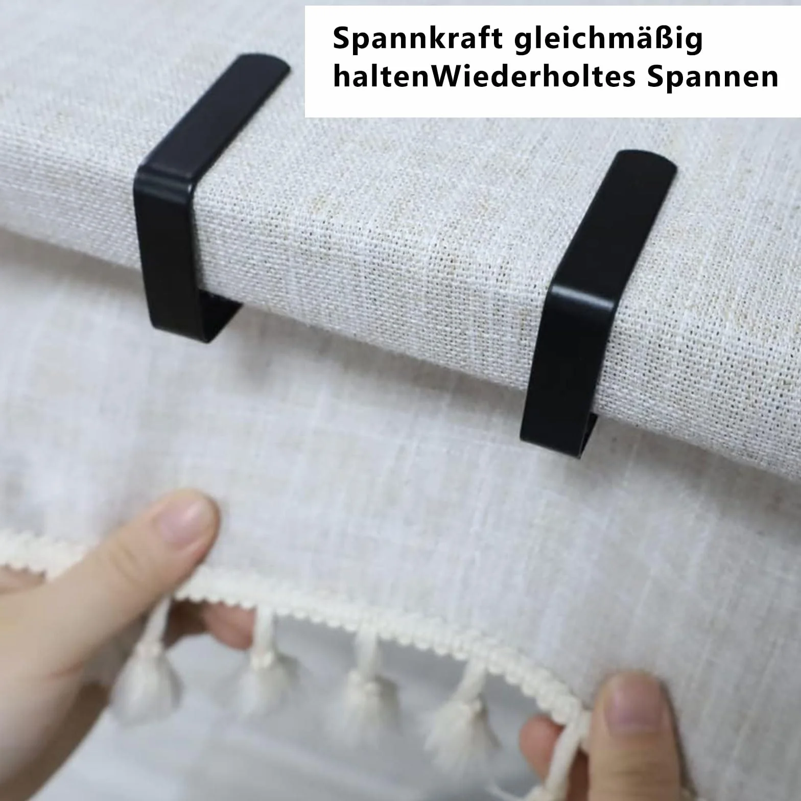 VIKY Grande pince de serviette 7 cm acier inoxydable 6 pièces noir