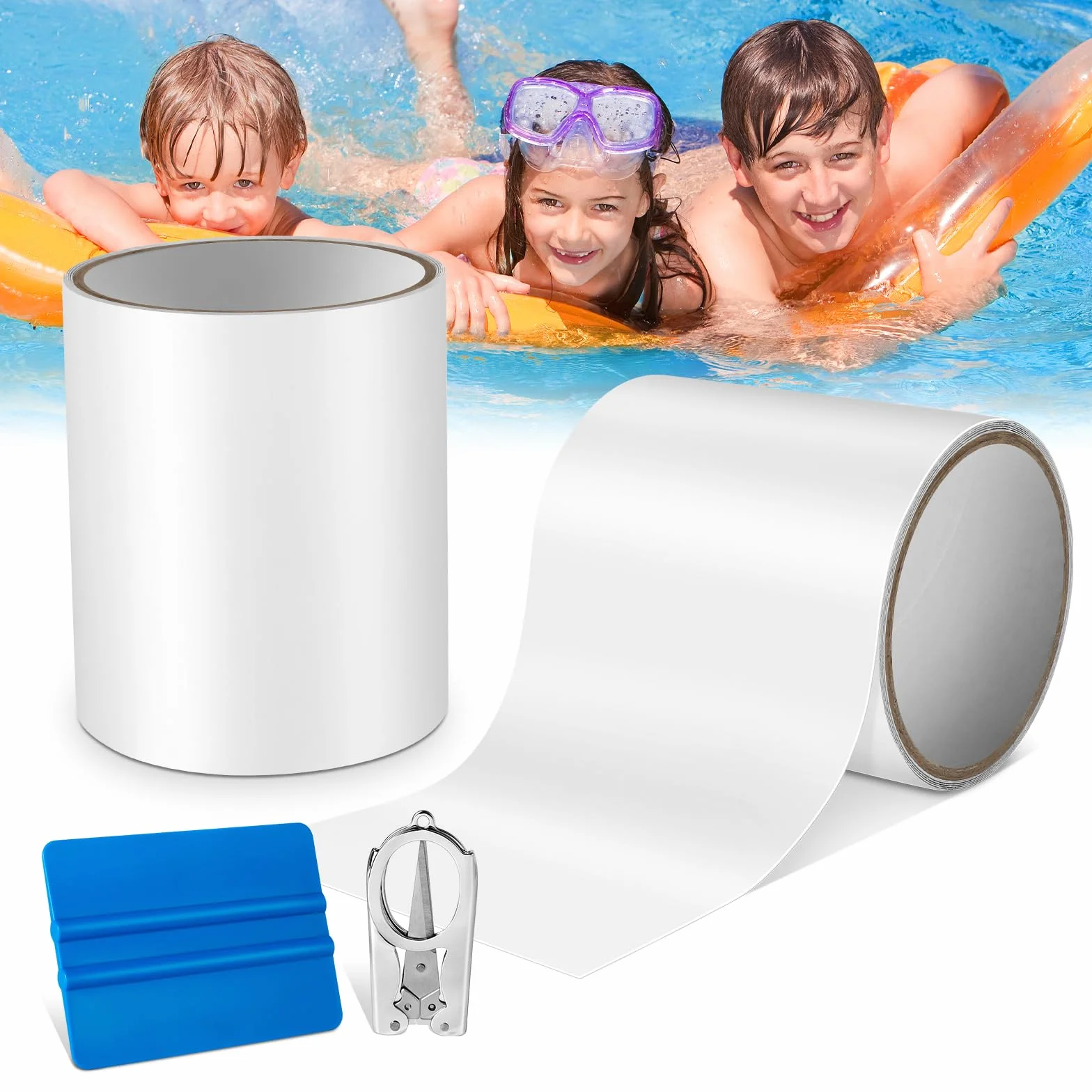 Kit Réparation Piscine Ruban Adhésif Etanche Patch Liner Auto-Adhésif 10x150cm