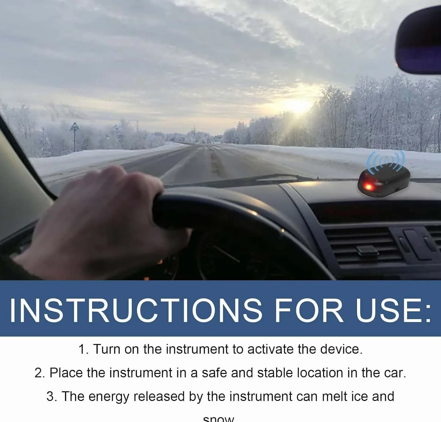 Dispositif de Déneigement Anti-Givre Électromagnétique pour Voiture, 3 Pièces