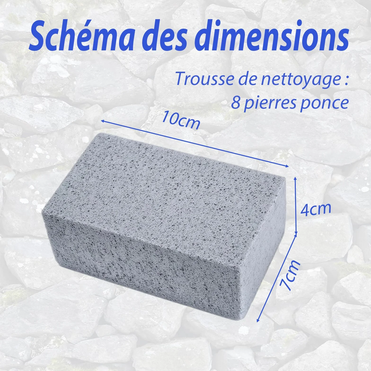 KASURE Pierre Abrasive Nettoyage Grille Barbecue 10x7x4 cm Blocs Réutilisables