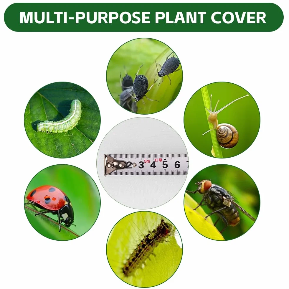 AOOWU Filet de protection pour légumes 2 x 5 m, à mailles fines, contre les oiseaux, blanc
