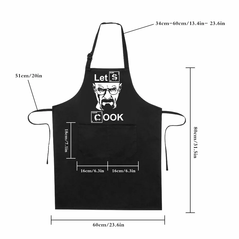 Tablier de Cuisine Étanche Réglable Homme avec Poches 70x80 cm