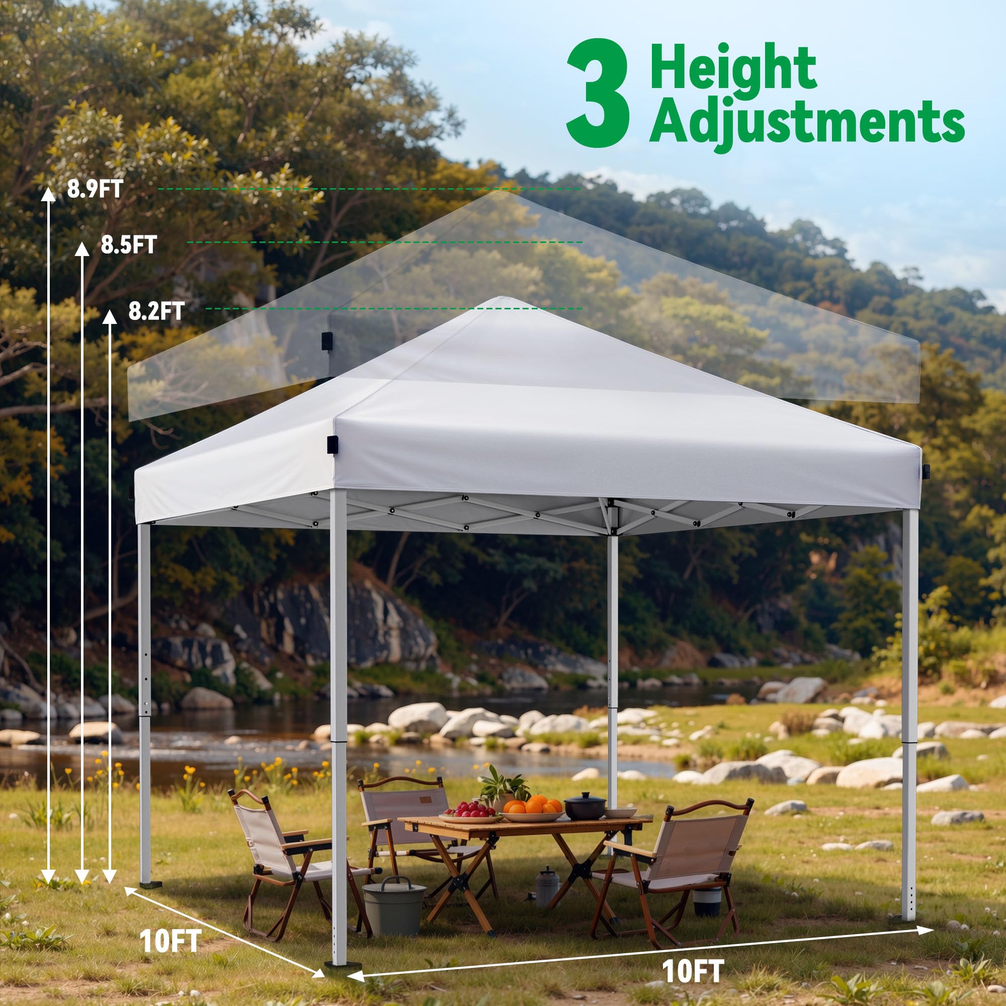 White 10x10 Instant Setup Outdoor Canopy