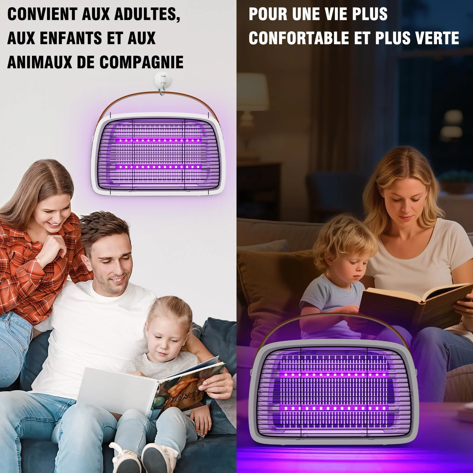seenlast Lampe Anti Moustique, Tue-Mouches Electrique 3800V Anti-Insectes pour Intérieur Jardin Cuisine