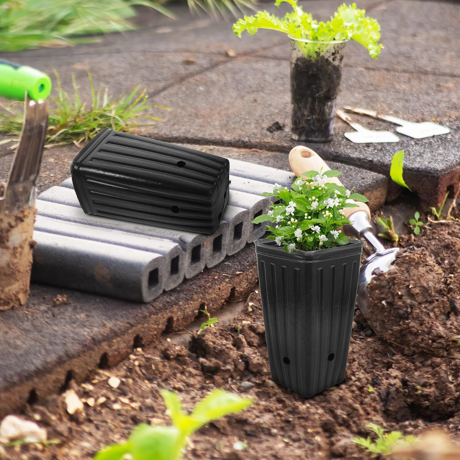 COLLBATH 30 pièces Tasses Pots Démarrage Plantes Légumes Fleurs Lot Drainage Respirabilité Jardinage Intérieur