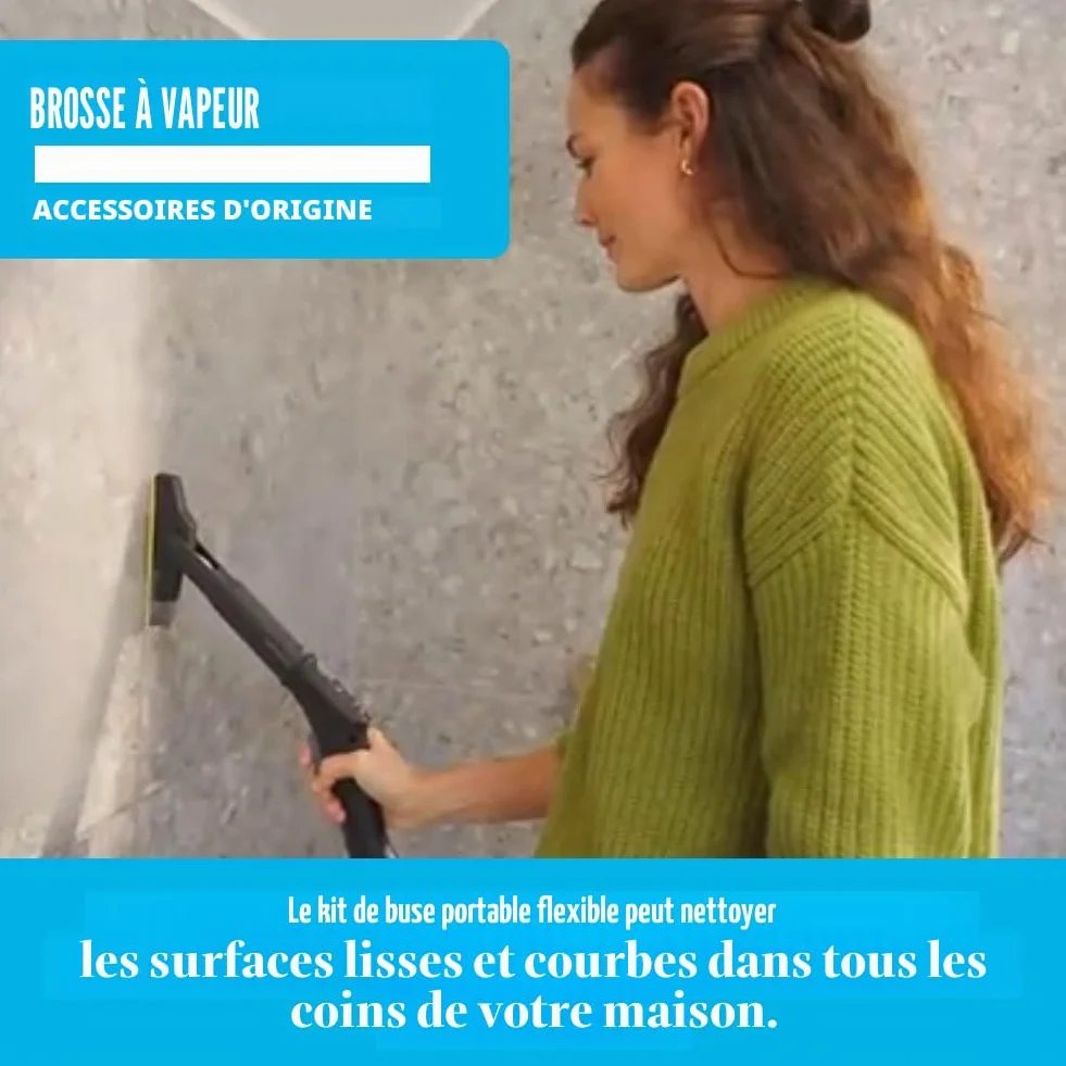 Accessoires de nettoyage à vapeur pour brosse de joints XXL Kärcher avec joint flexible, ensemble de brosse de joints pour nettoyeur à vapeur Kärcher, nettoyage hygiénique pour joints de ciment et de