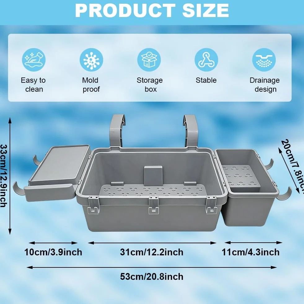 Kit de rangement pour piscine avec porte-gobelet et crochets – Accessoires multifonctions ajustement universel