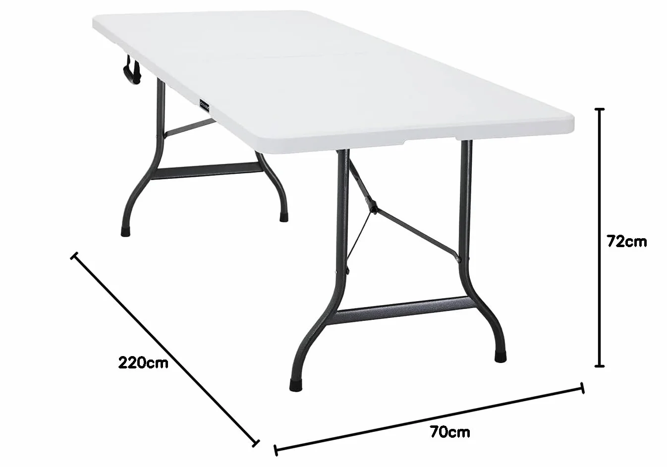 Casaria Table de Camping Pliable 220 x 70 cm 10 Personnes Plastique Blanc