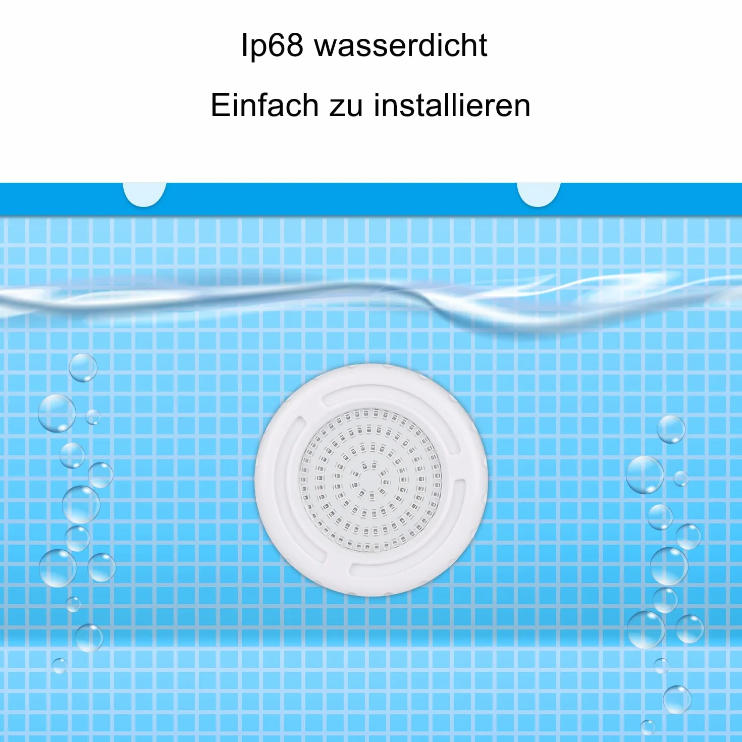 Éclairage de piscine LED 12W RGB IP68 12V avec télécommande câble 7m
