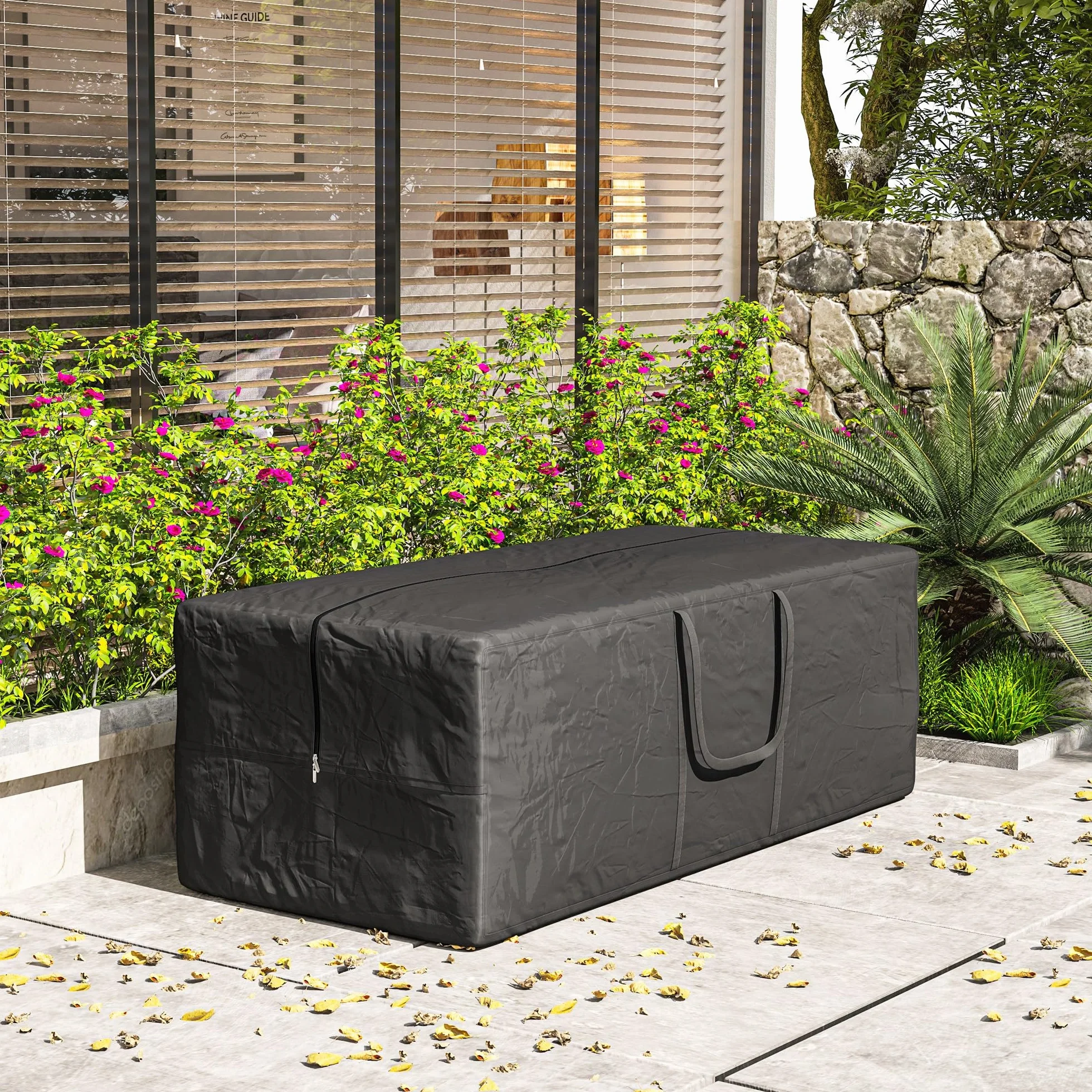Outsunny Sac de rangement 600D Oxford 840L 100kg UV30+ étanche 175x80x60 cm Noir