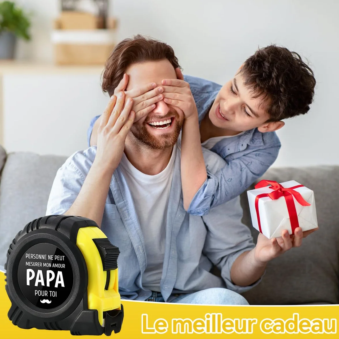 Mètre Ruban Cadeau Fête des Pères Jaune