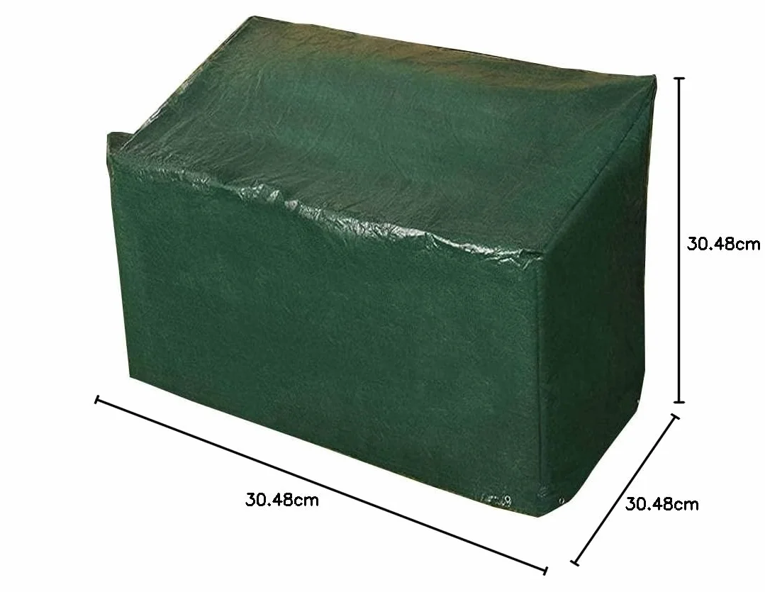 Ram® Housse de banc de jardin 3 places imperméable avec œillets d'angle et cordes de fixation 160 cm