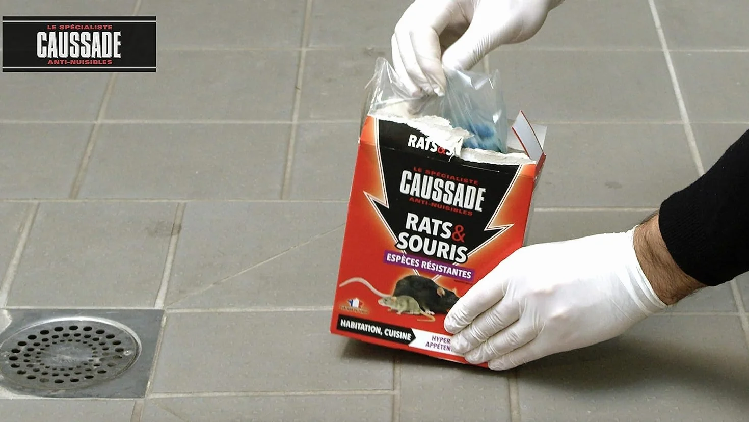 Caussade Anti Rats & Souris 15 Sachets pâtes 150g Espèces résistantes Lieux secs & humides