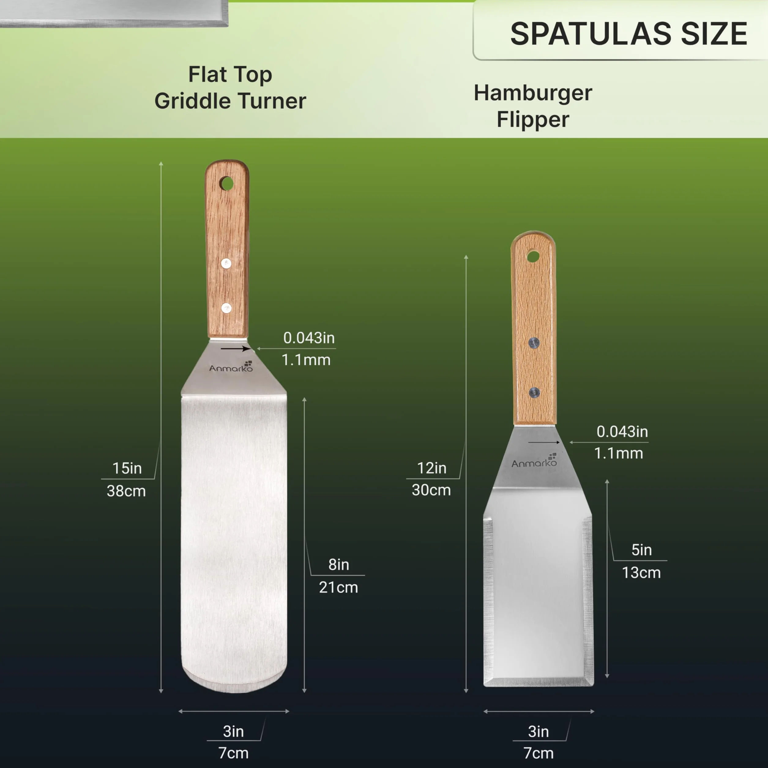 Spatule en métal acier inoxydable pour plaque de cuisson Teppanyaki, gril et barbecue