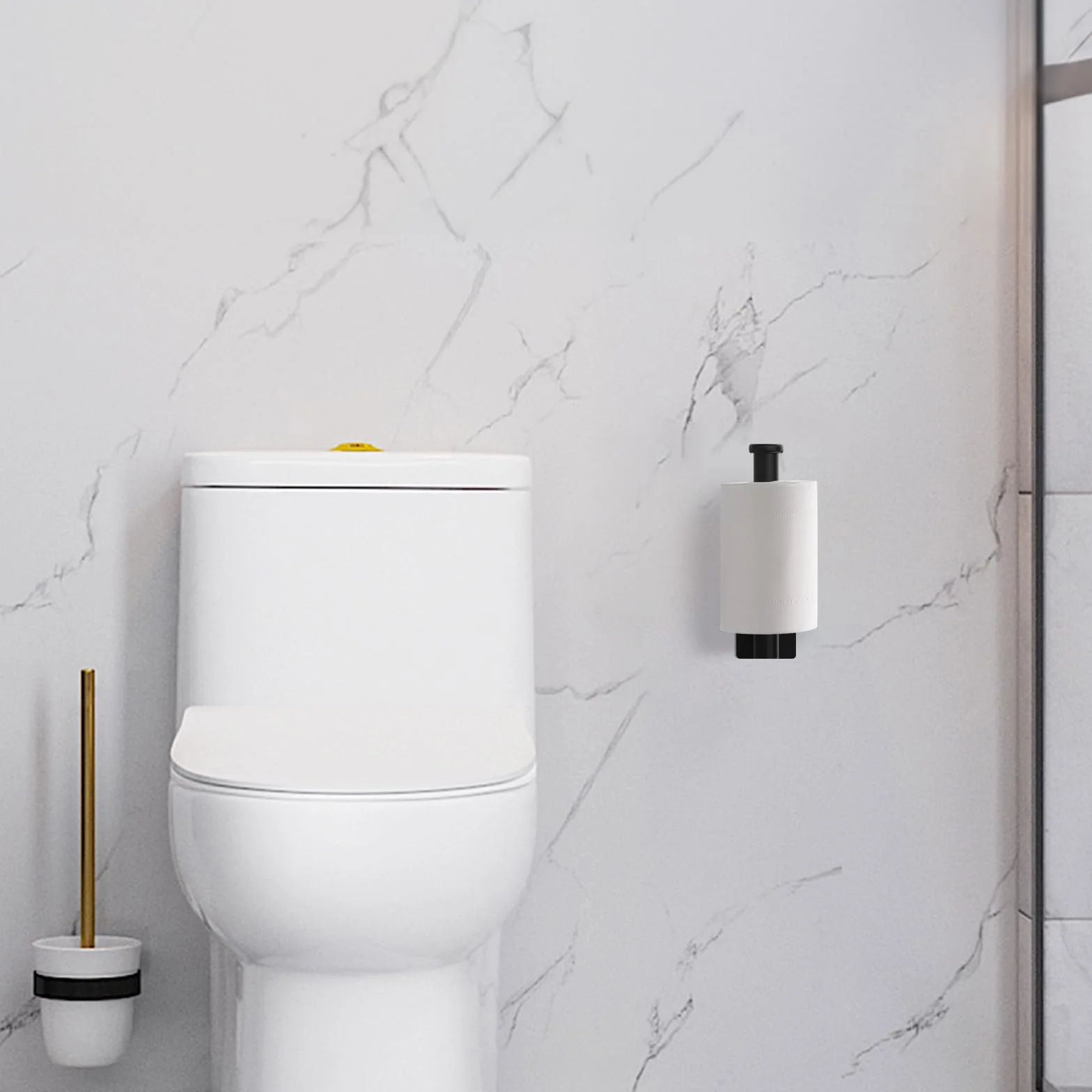 Ibergrif MK34052B, Porte Papier Toilette, Support Papier Toilette Mural, 304 Acier Inoxydable Porte Rouleau Toilette, sans perçage Porte-Papier hygiénique Autocollant, Noir